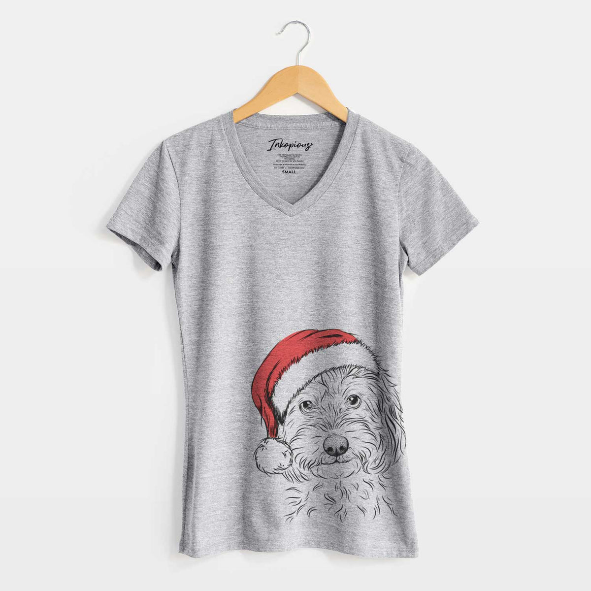 Santa Mason the Cavapoo - Women's V-neck Shirt