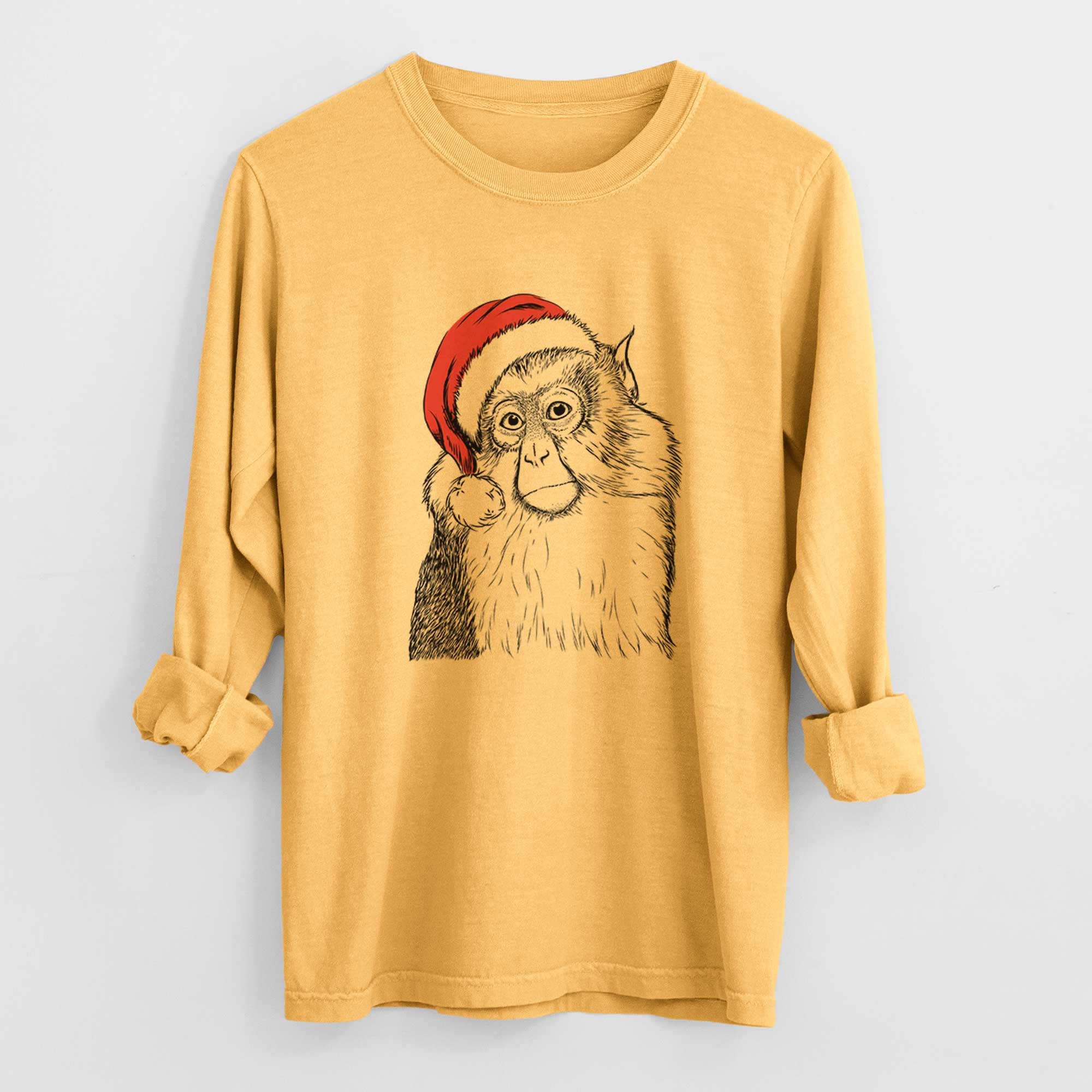 Santa Matata the Mona Monkey - Heavyweight 100% Cotton Long Sleeve