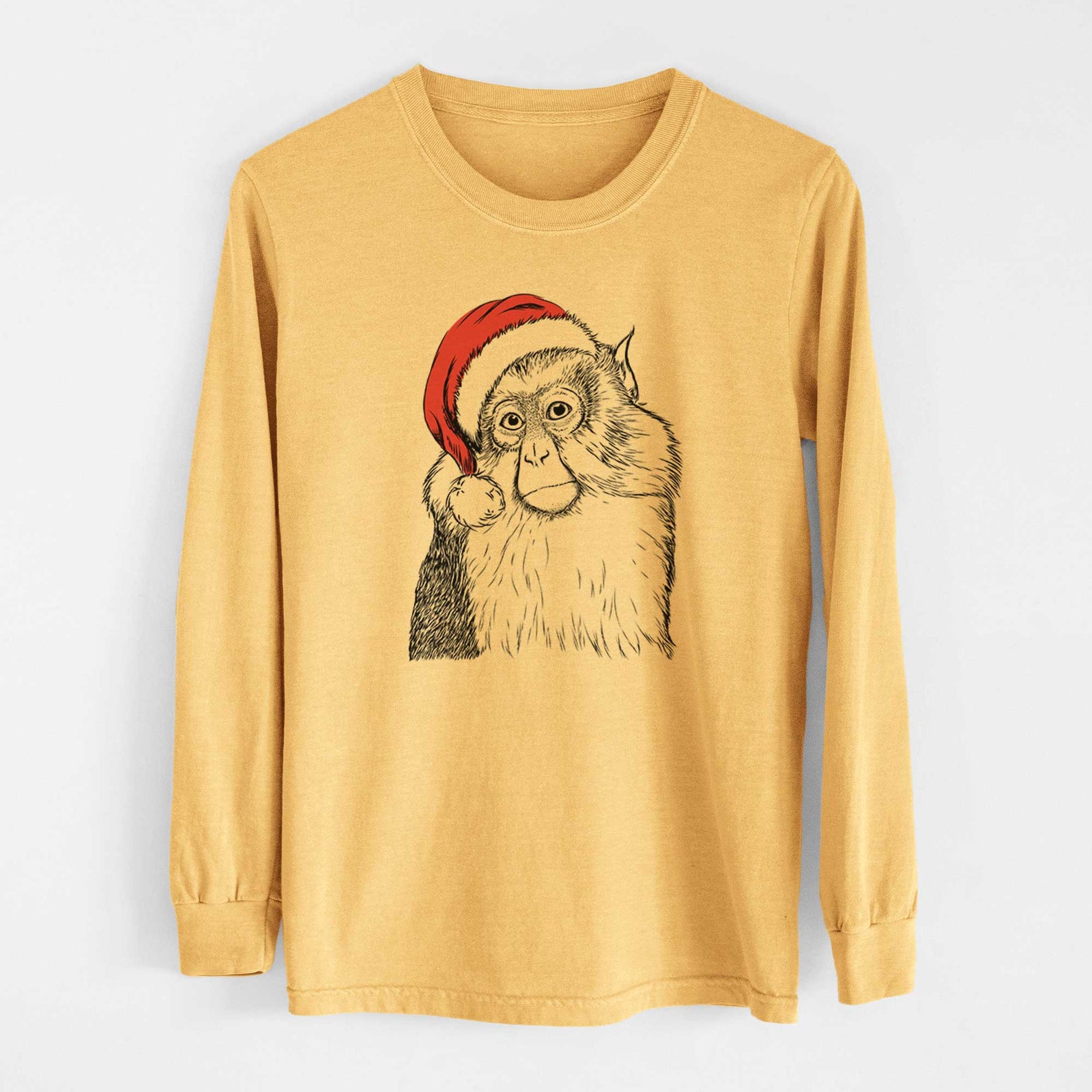 Santa Matata the Mona Monkey - Heavyweight 100% Cotton Long Sleeve