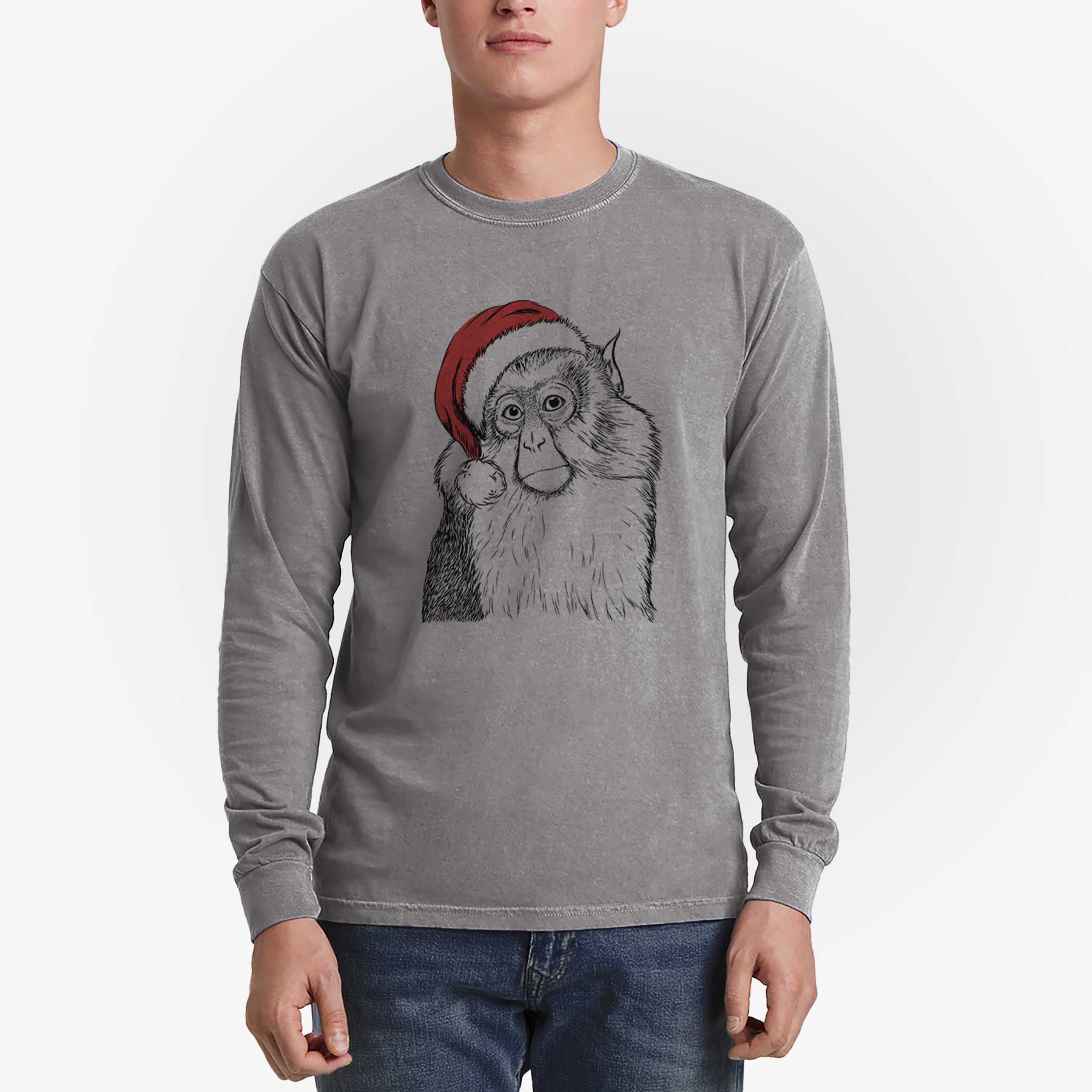 Santa Matata the Mona Monkey - Heavyweight 100% Cotton Long Sleeve