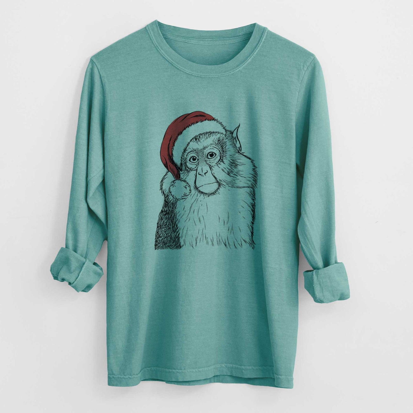 Santa Matata the Mona Monkey - Heavyweight 100% Cotton Long Sleeve