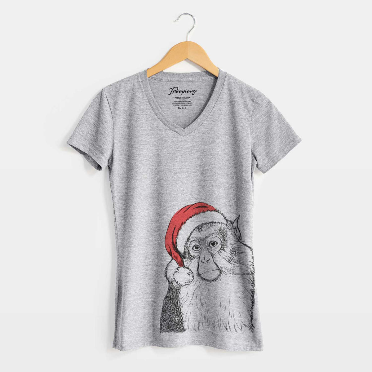 Santa Matata the Mona Monkey - Women's V-neck Shirt