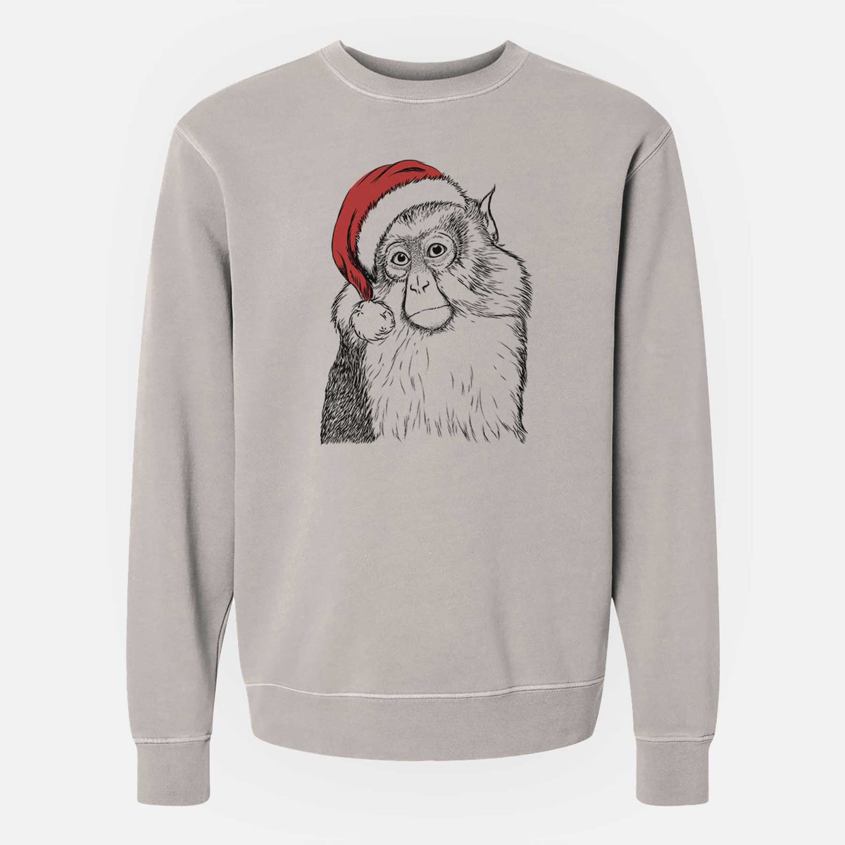 Santa Matata the Mona Monkey - Unisex Pigment Dyed Crew Sweatshirt