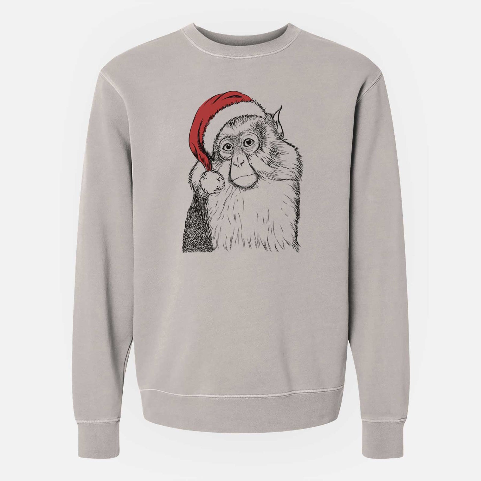 Santa Matata the Mona Monkey - Unisex Pigment Dyed Crew Sweatshirt