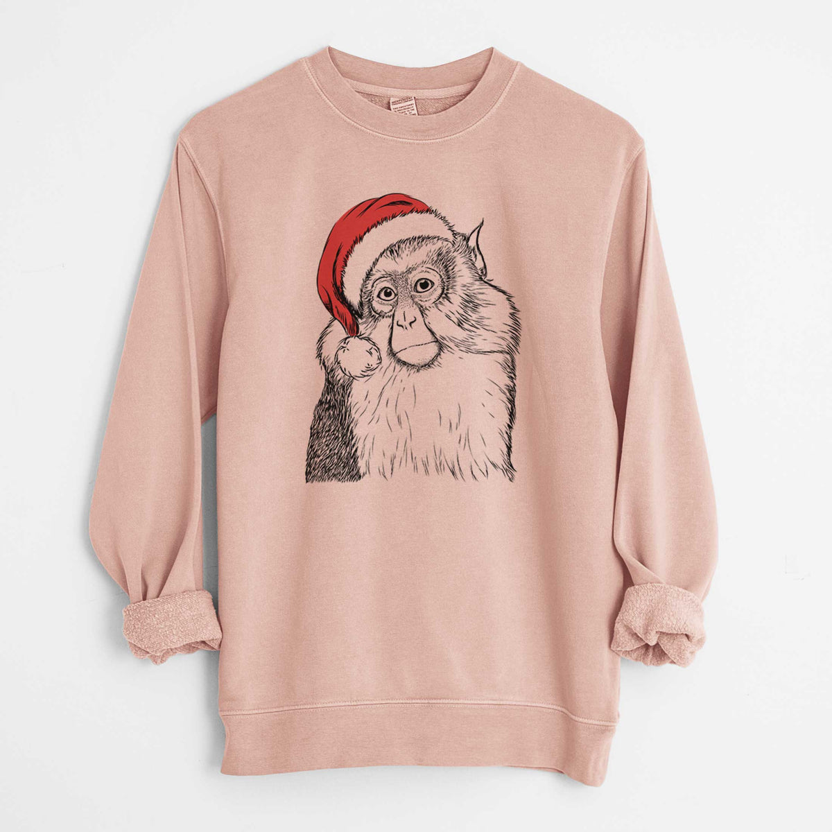 Santa Matata the Mona Monkey - Unisex Pigment Dyed Crew Sweatshirt