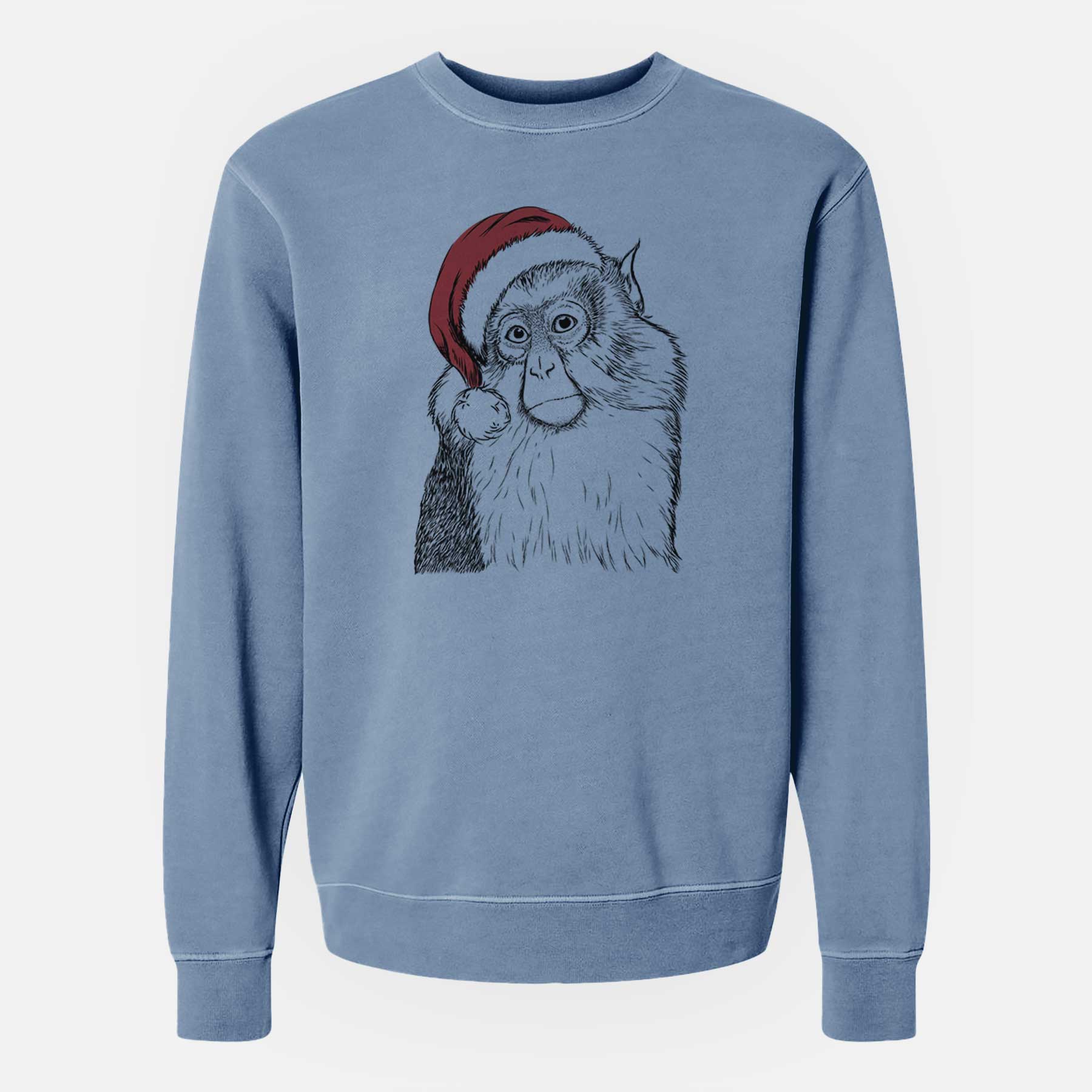 Santa Matata the Mona Monkey - Unisex Pigment Dyed Crew Sweatshirt