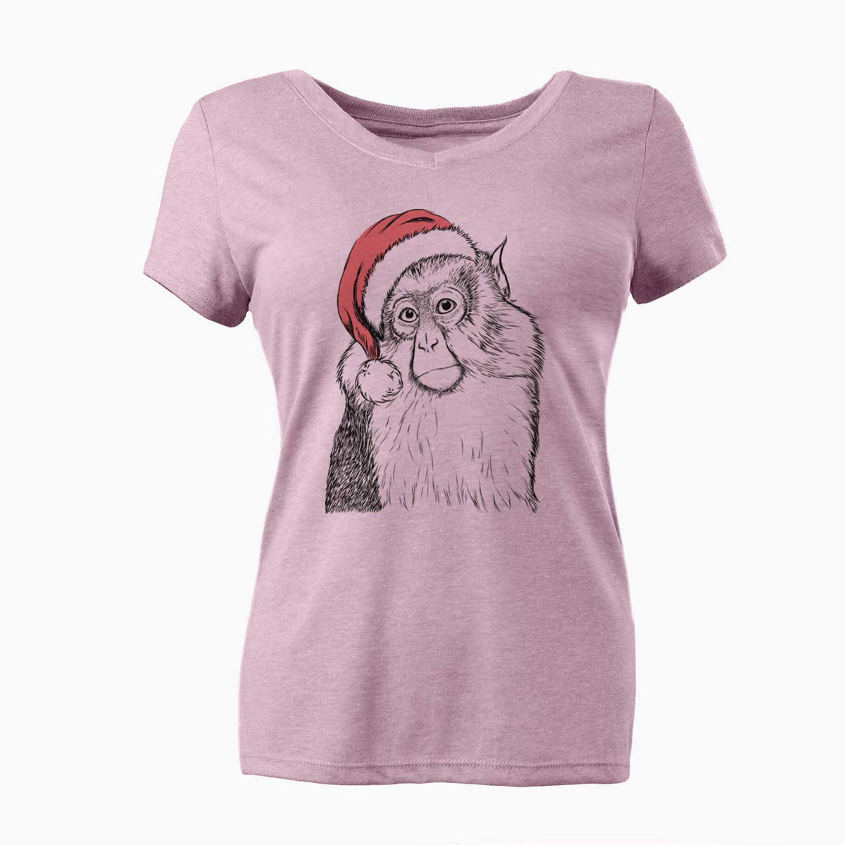Santa Matata the Mona Monkey - Women's V-neck Shirt