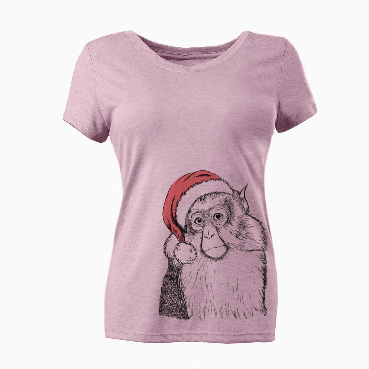 Santa Matata the Mona Monkey - Women's V-neck Shirt