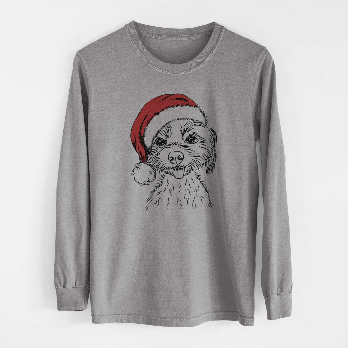 Santa Mater the Yorkshire Terrier - Heavyweight 100% Cotton Long Sleeve