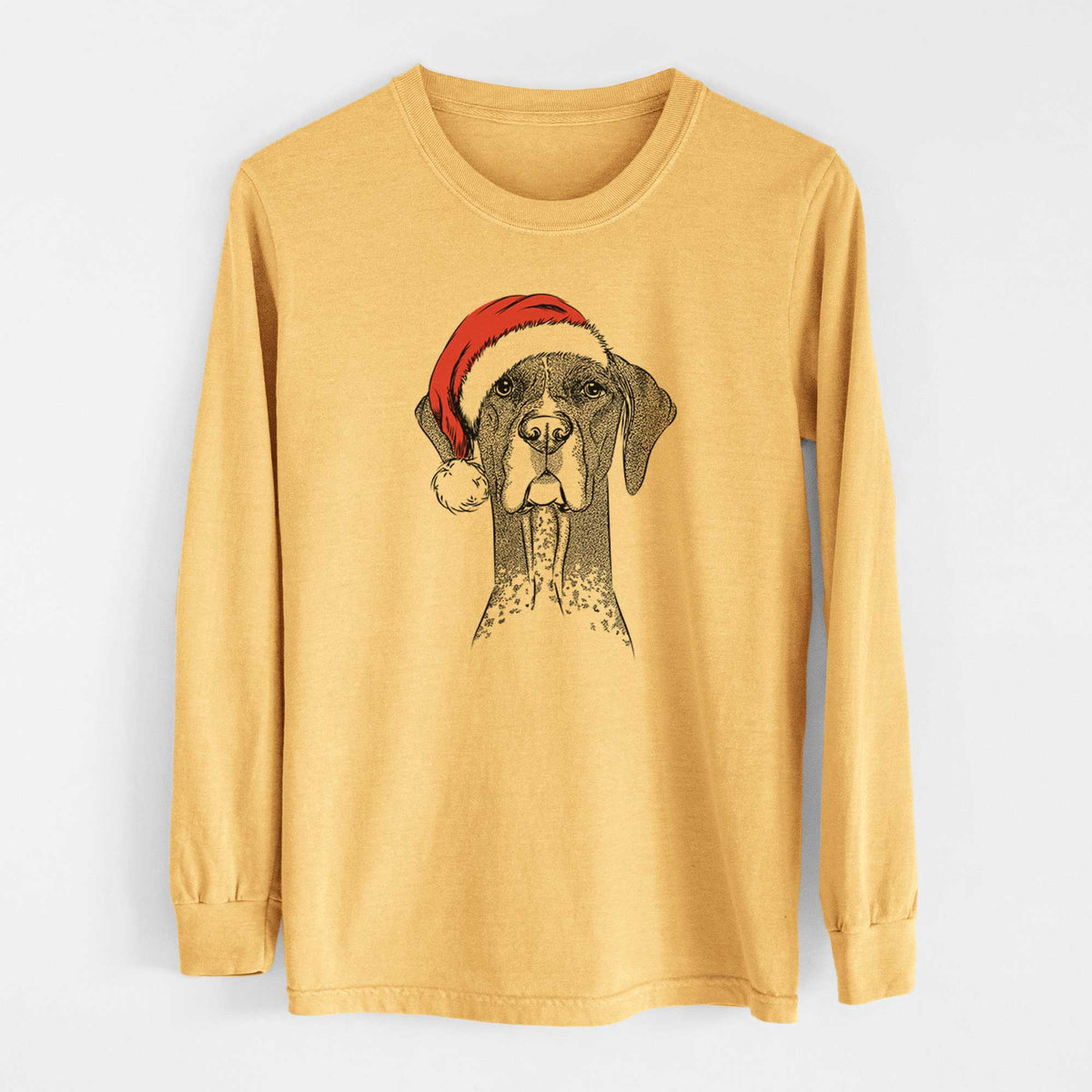 Santa Mattis the German Shorthaired Pointer - Heavyweight 100% Cotton Long Sleeve