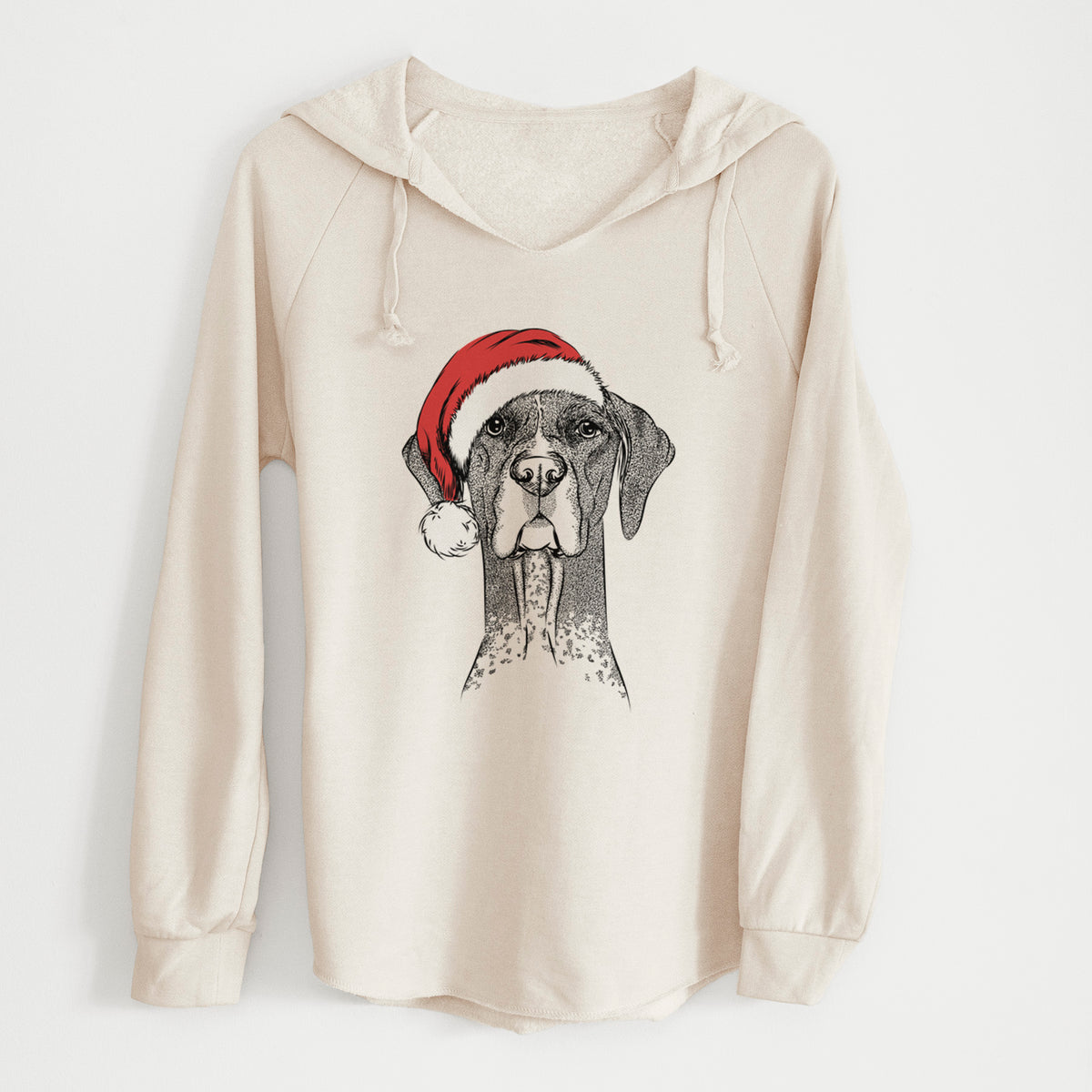 Santa Mattis the German Shorthaired Pointer - Cali Wave Hooded Sweatshirt