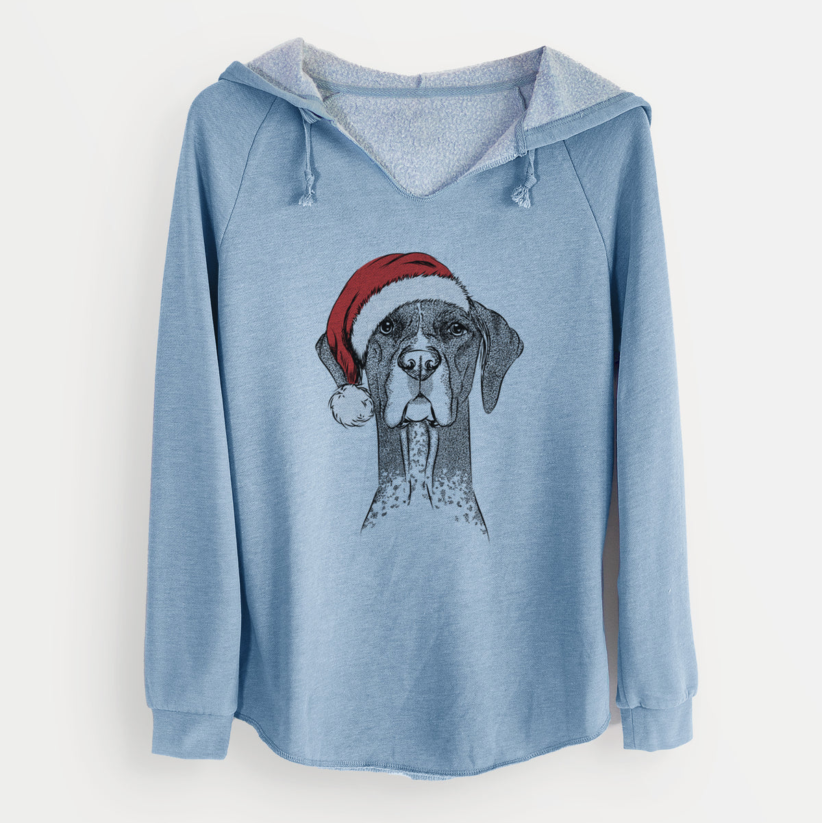 Santa Mattis the German Shorthaired Pointer - Cali Wave Hooded Sweatshirt