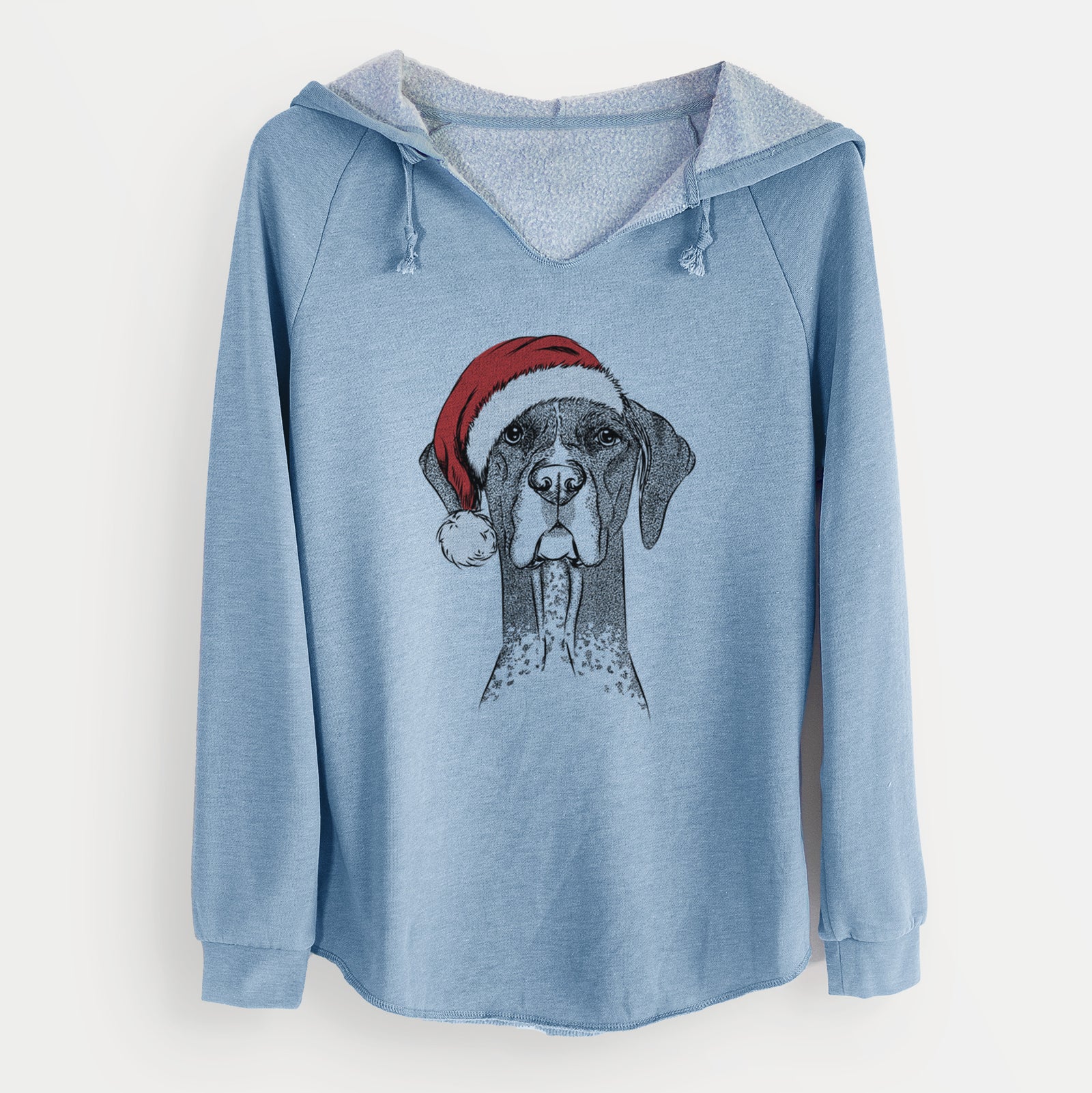 Santa Mattis the German Shorthaired Pointer - Cali Wave Hooded Sweatshirt