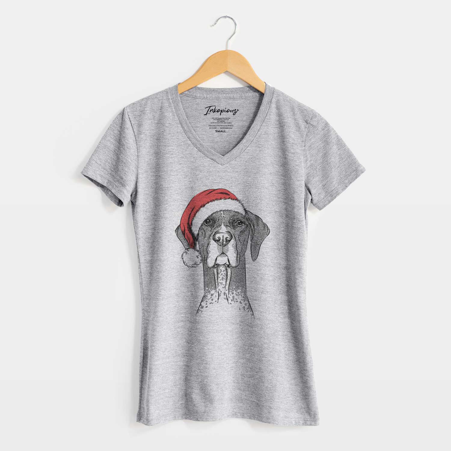 Santa Mattis the German Shorthaired Pointer - Women's V-neck Shirt