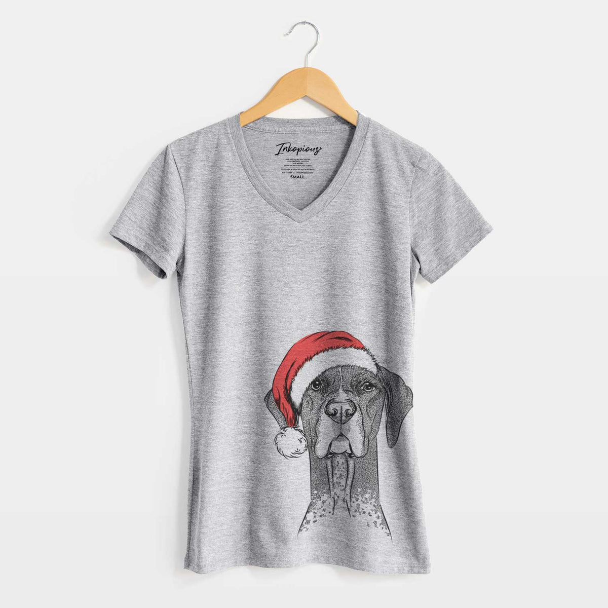 Santa Mattis the German Shorthaired Pointer - Women's V-neck Shirt