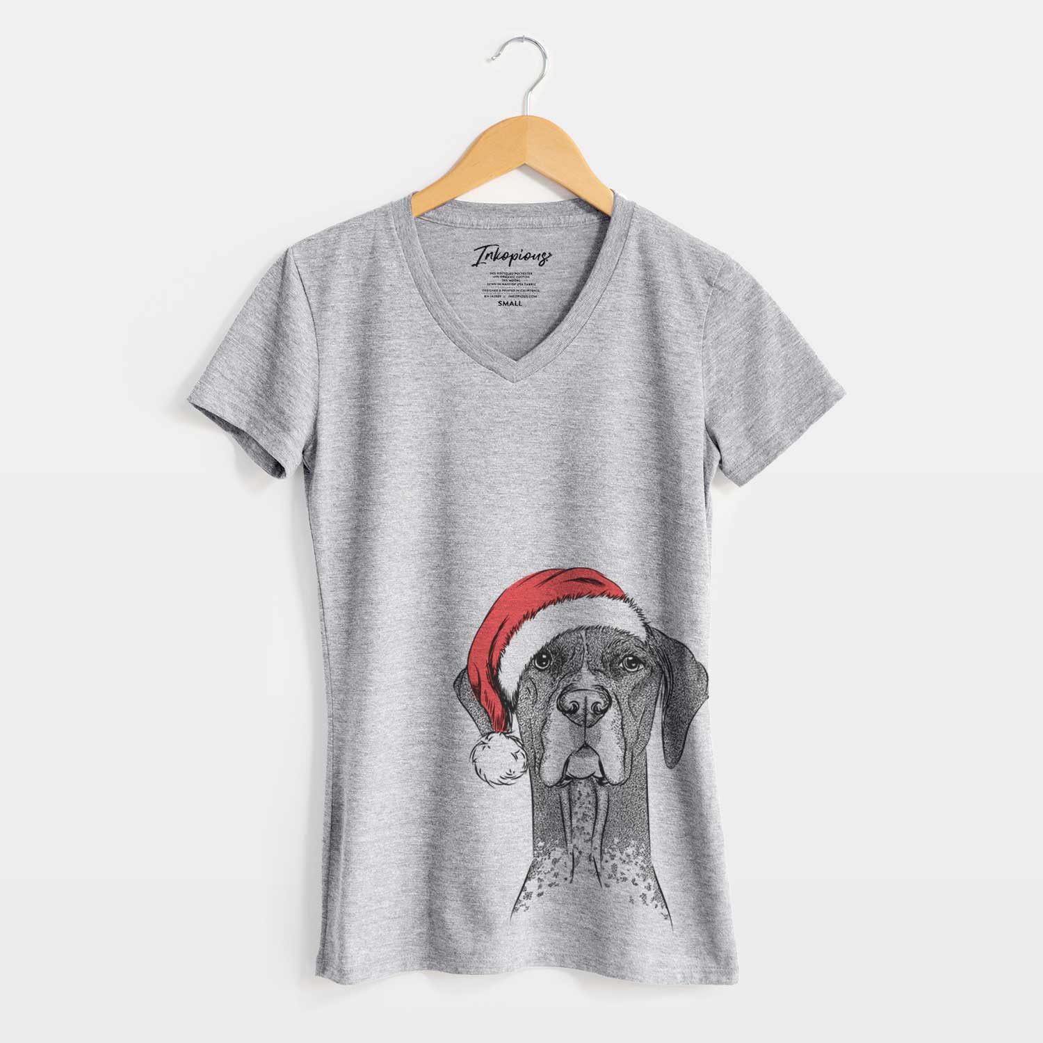 Santa Mattis the German Shorthaired Pointer - Women's V-neck Shirt