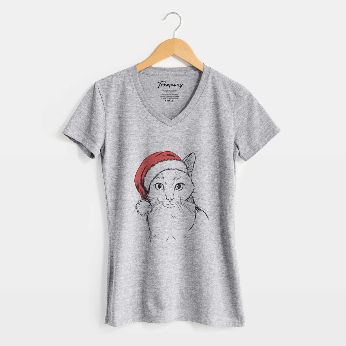 Santa Maverick the Cat - Women's V-neck Shirt