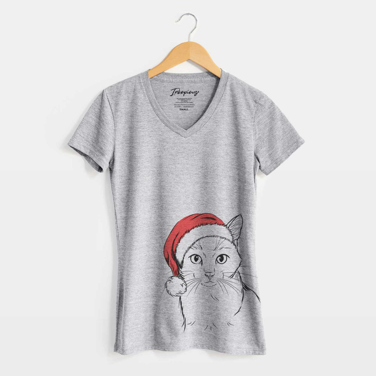 Santa Maverick the Cat - Women's V-neck Shirt