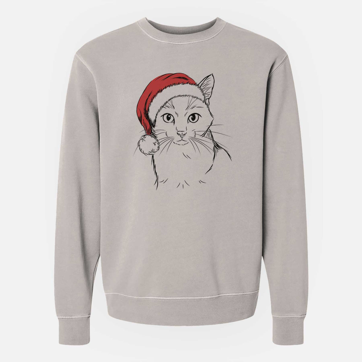 Santa Maverick the Cat - Unisex Pigment Dyed Crew Sweatshirt