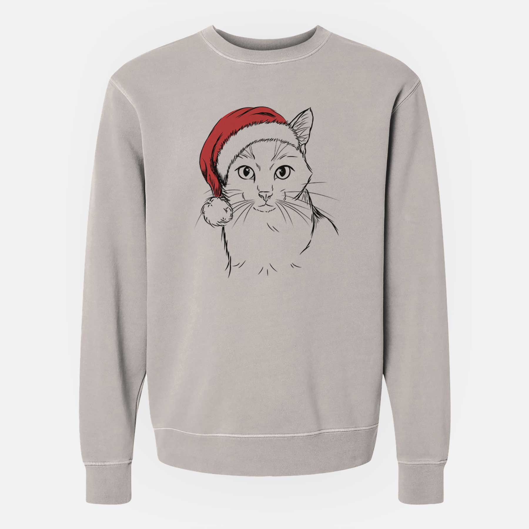 Santa Maverick the Cat - Unisex Pigment Dyed Crew Sweatshirt