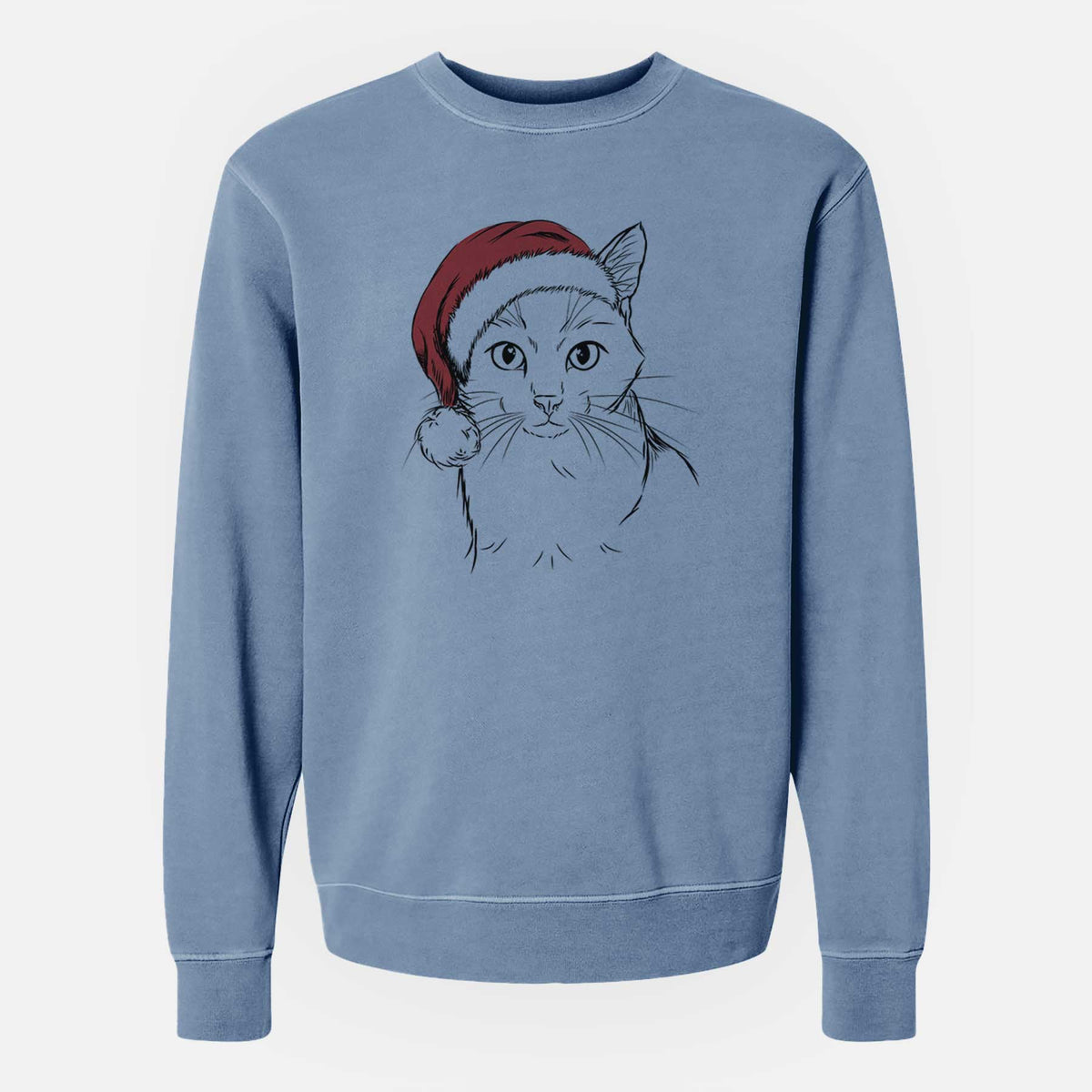 Santa Maverick the Cat - Unisex Pigment Dyed Crew Sweatshirt