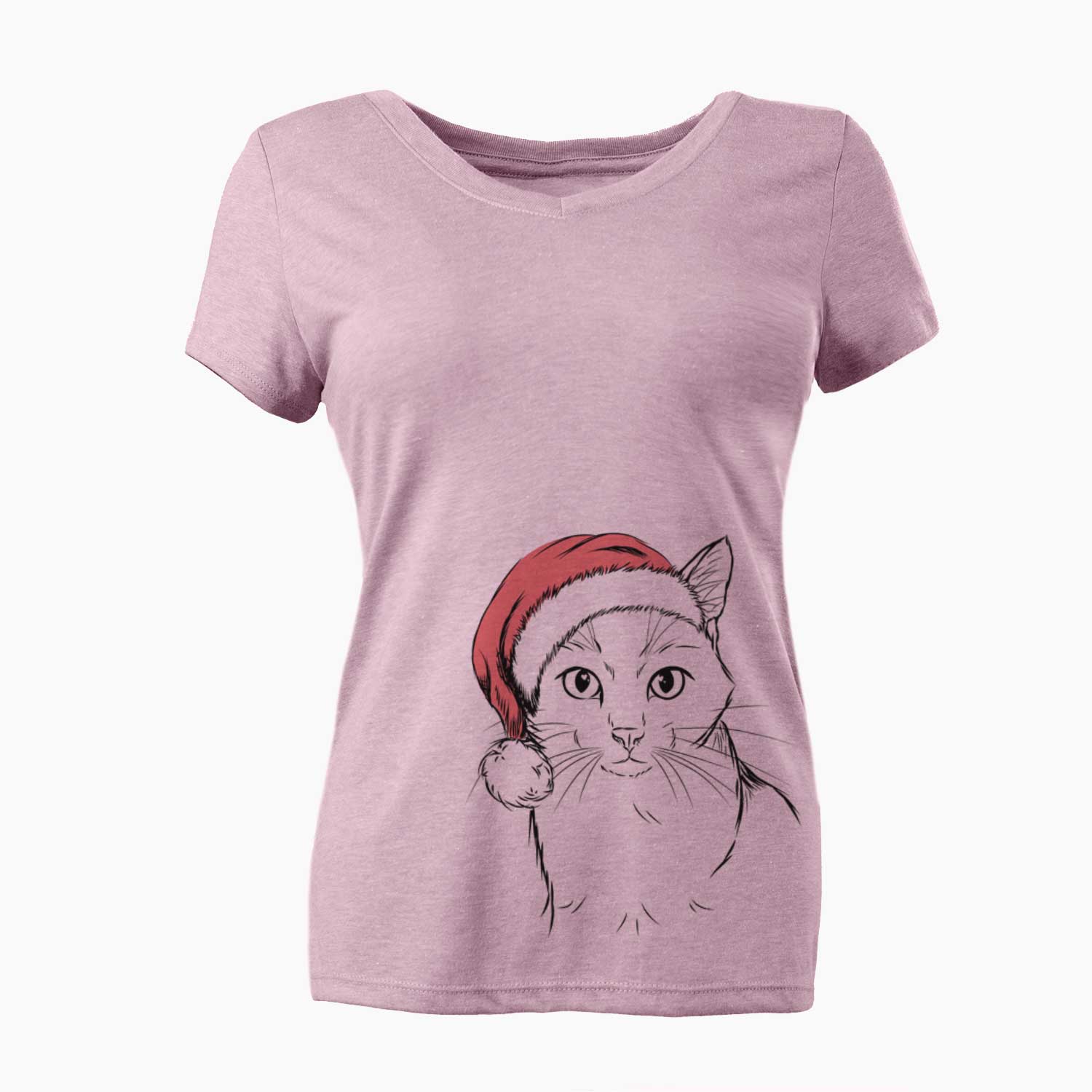 Santa Maverick the Cat - Women's V-neck Shirt