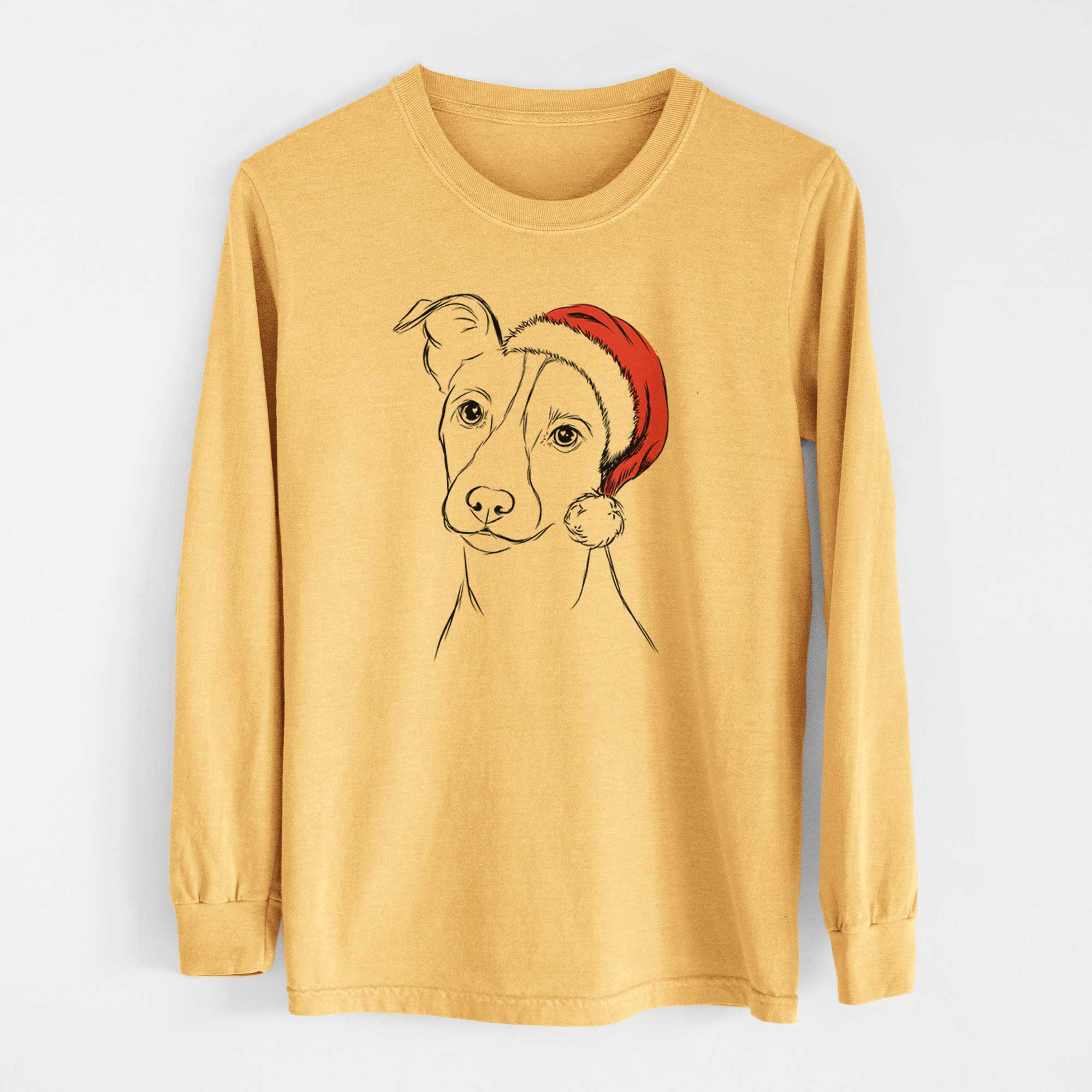 Santa Max the Jack Russell Terrier - Heavyweight 100% Cotton Long Sleeve