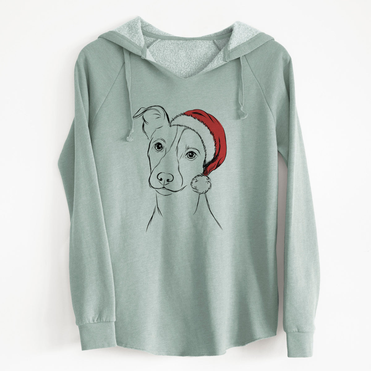 Santa Max the Jack Russell Terrier - Cali Wave Hooded Sweatshirt