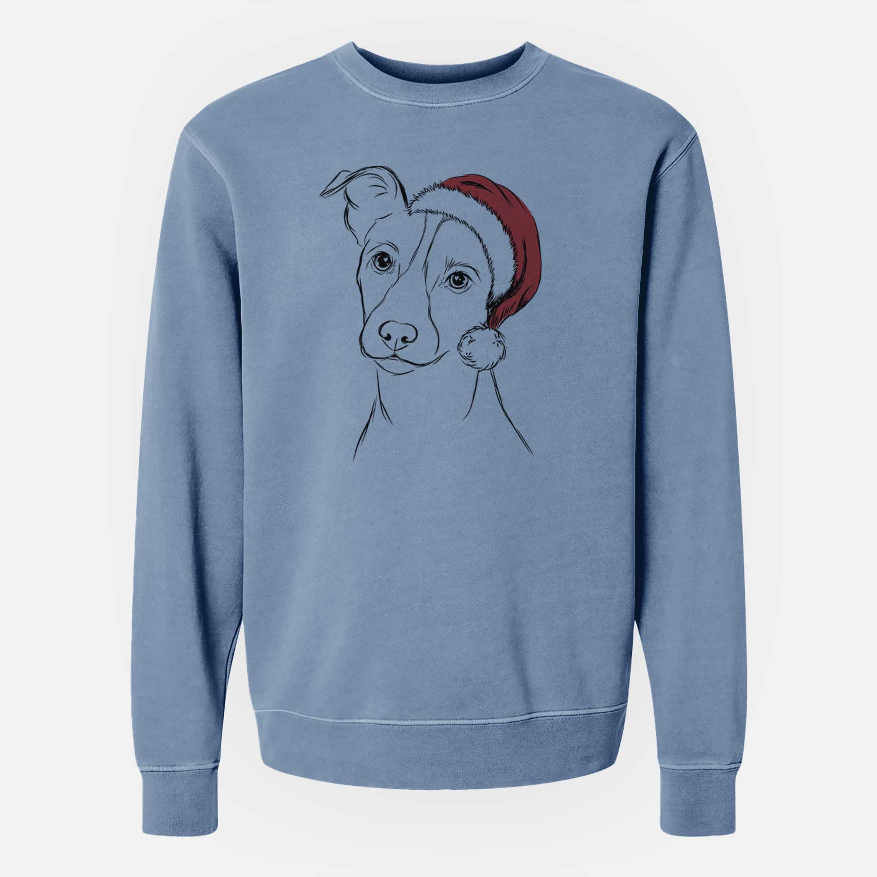 Santa Max the Jack Russell Terrier - Unisex Pigment Dyed Crew Sweatshirt