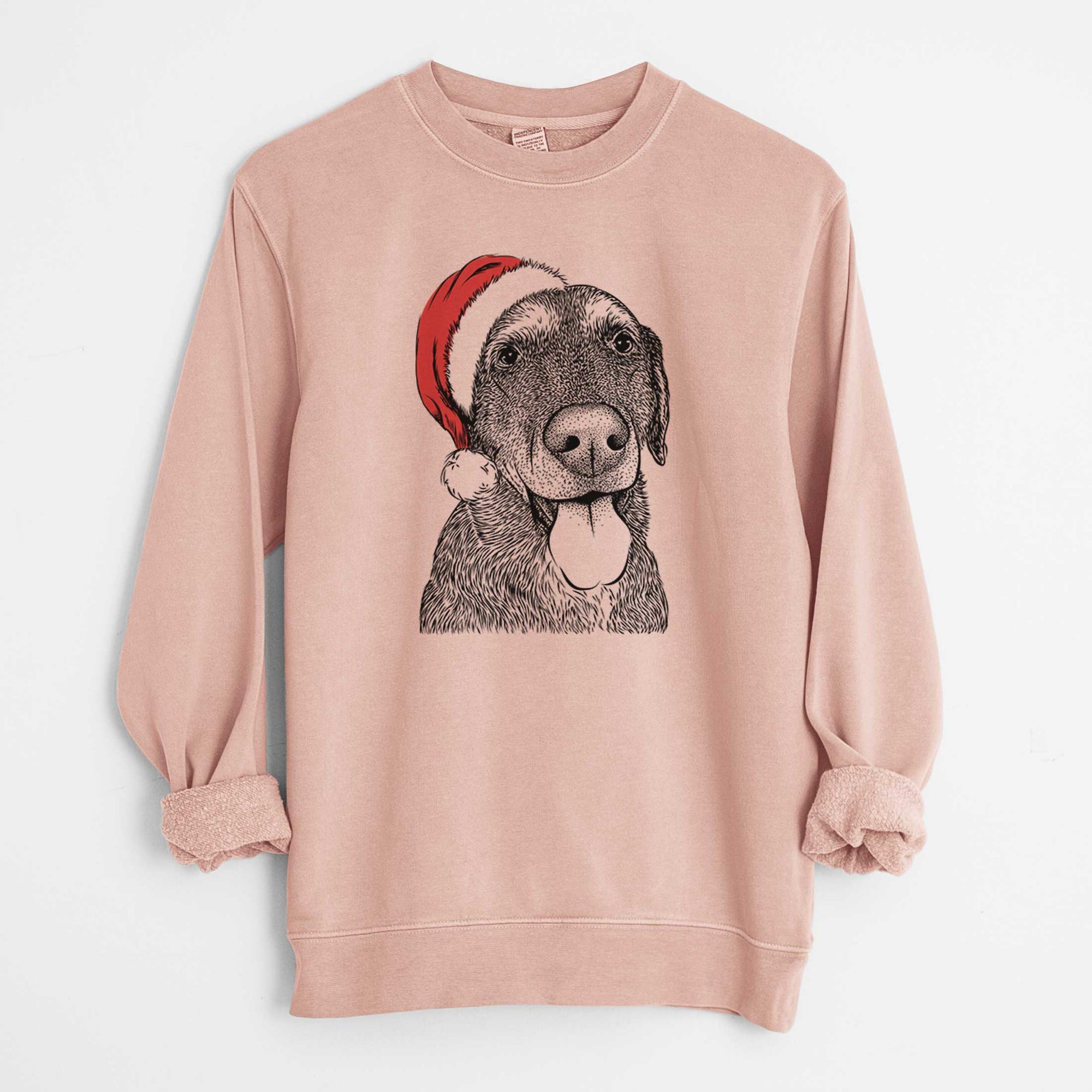 Santa Max the Labrador Retriever - Unisex Pigment Dyed Crew Sweatshirt