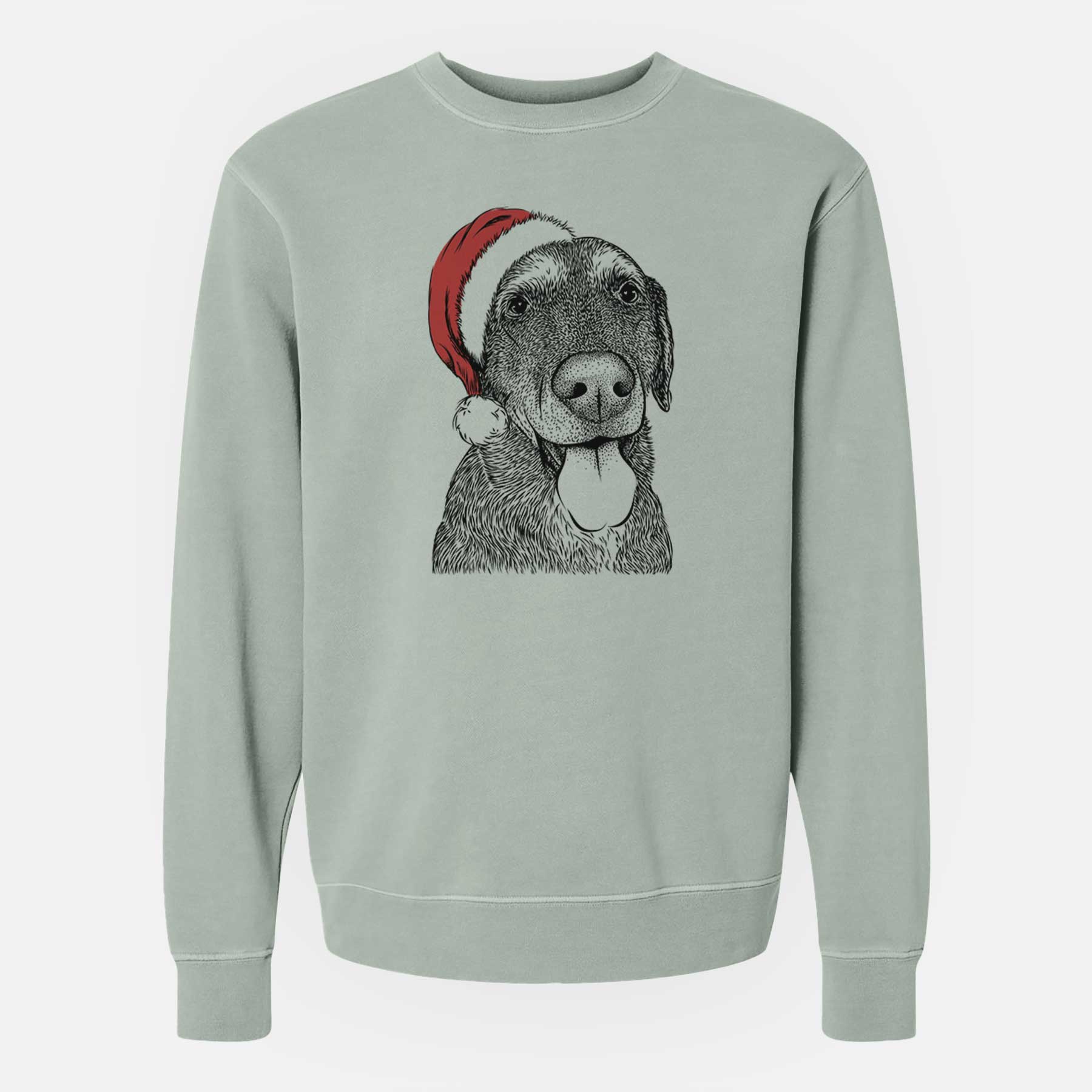 Santa Max the Labrador Retriever - Unisex Pigment Dyed Crew Sweatshirt