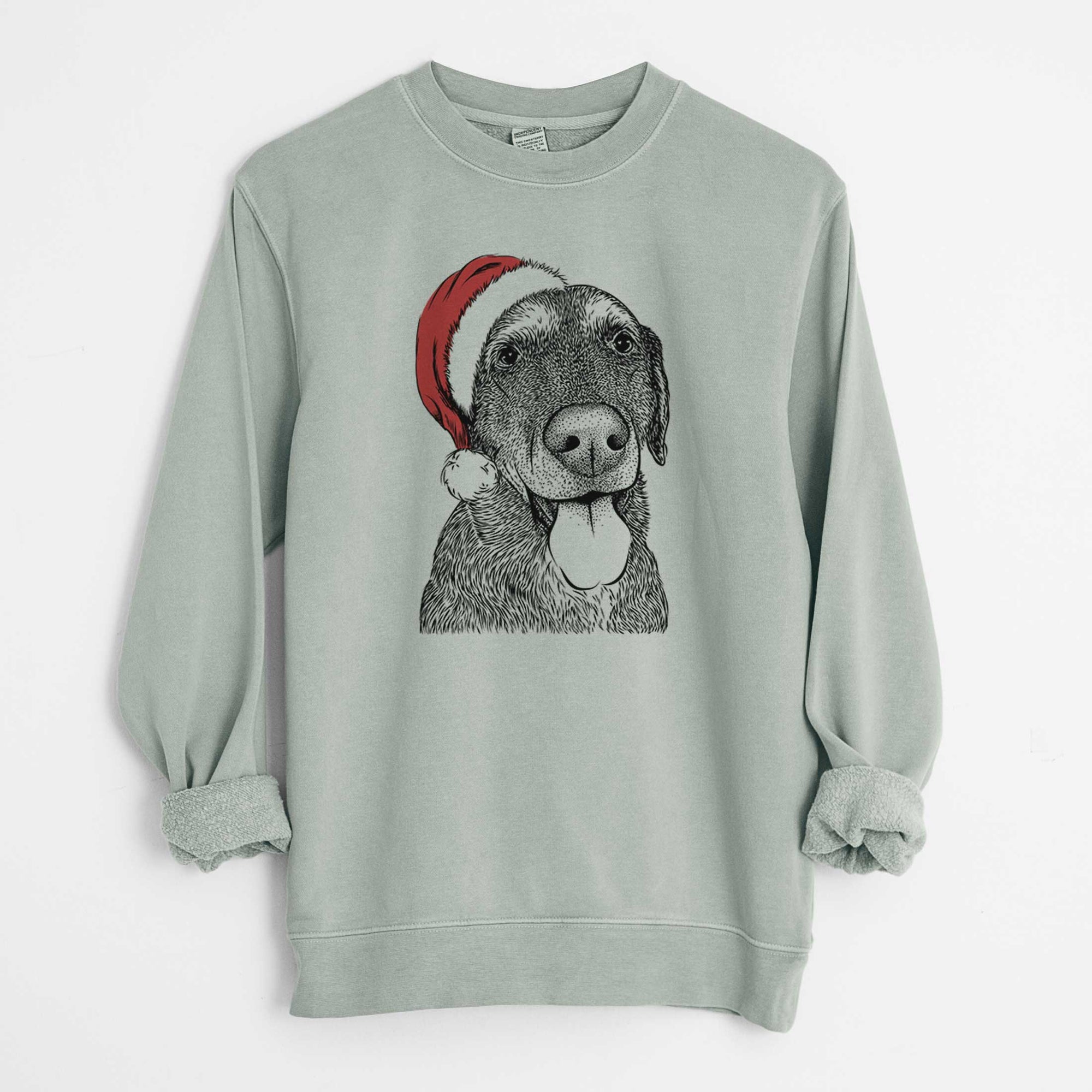 Santa Max the Labrador Retriever - Unisex Pigment Dyed Crew Sweatshirt