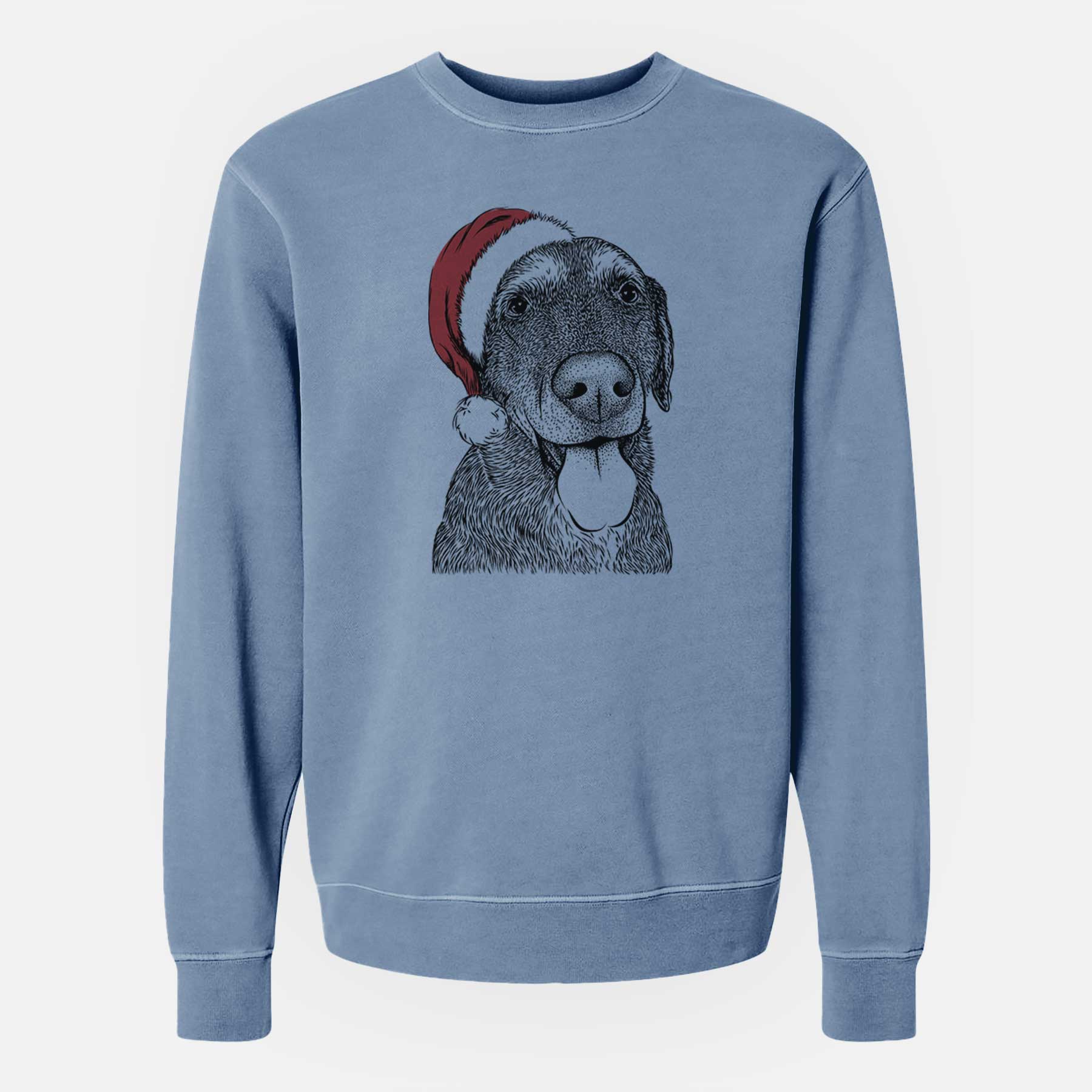 Santa Max the Labrador Retriever - Unisex Pigment Dyed Crew Sweatshirt