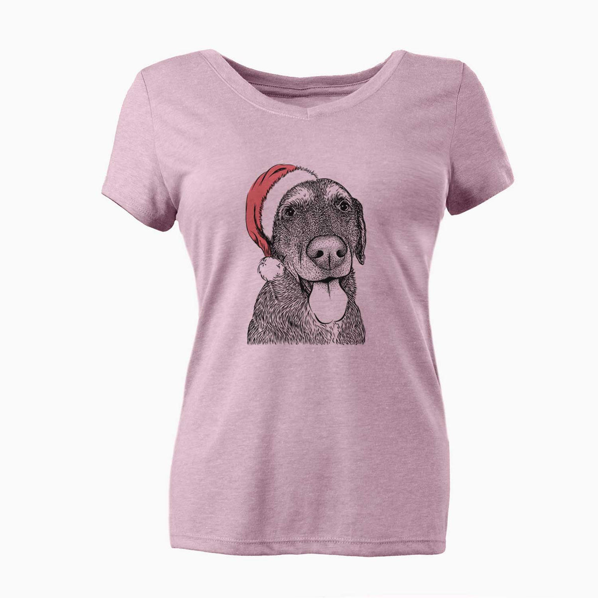 Santa Max the Labrador Retriever - Women's V-neck Shirt