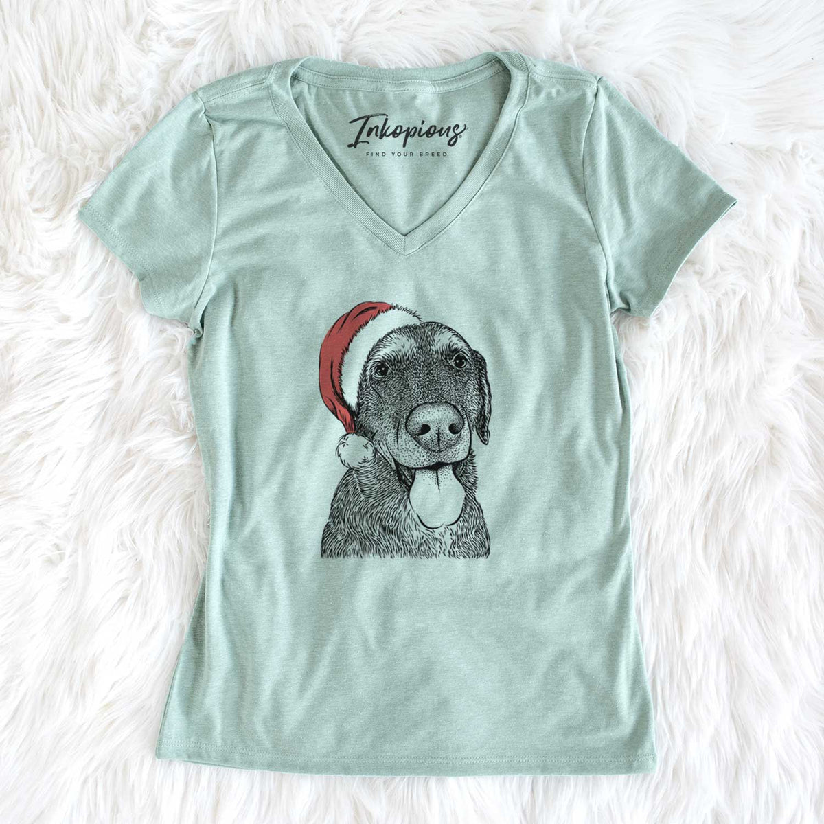 Santa Max the Labrador Retriever - Women's V-neck Shirt