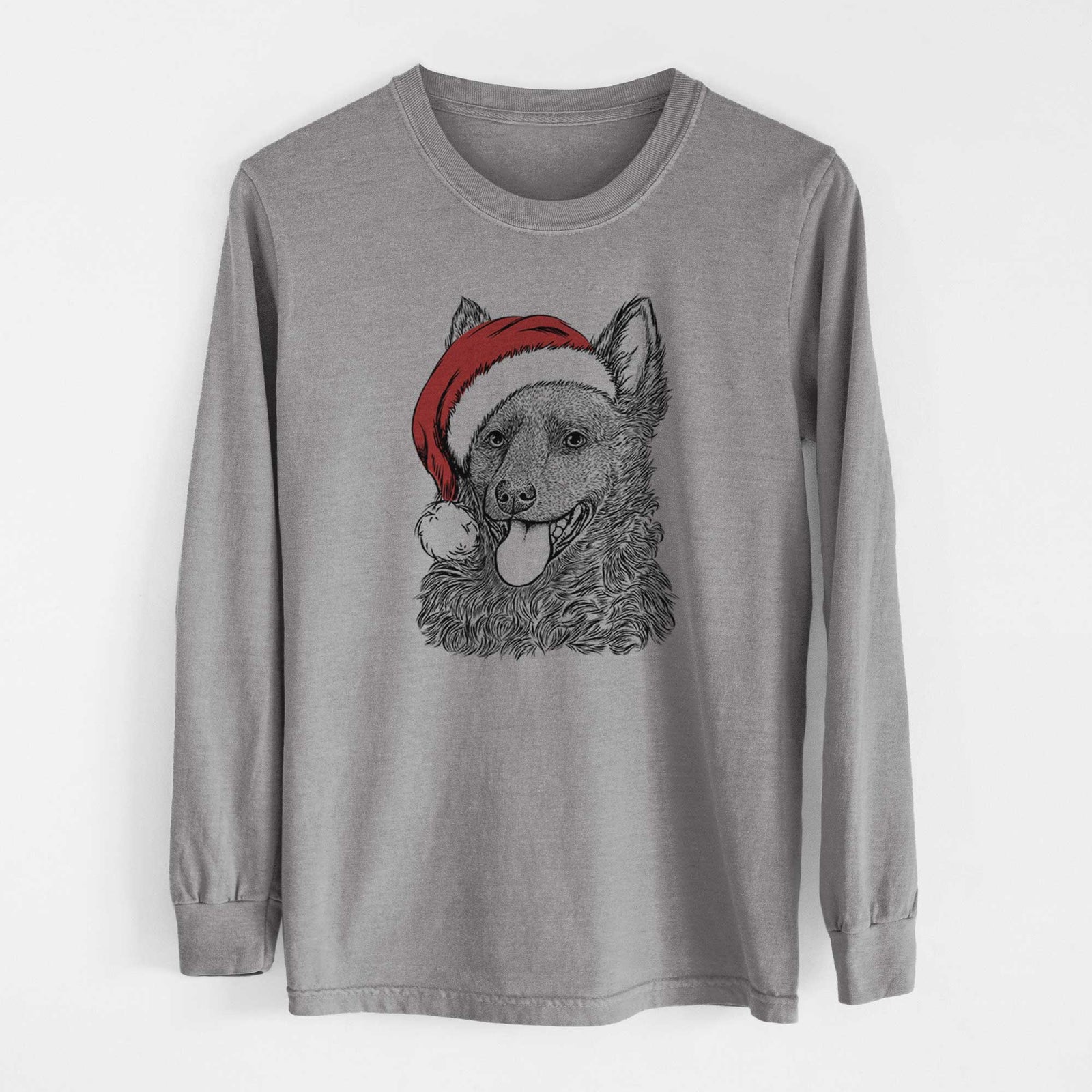 Santa Maximo the Mudi - Heavyweight 100% Cotton Long Sleeve