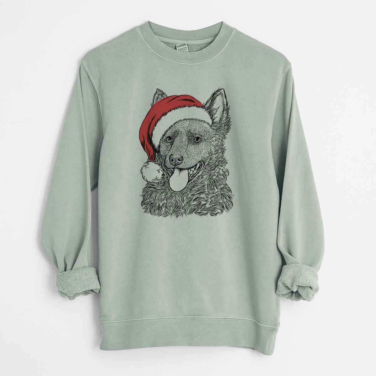 Santa Maximo the Mudi - Unisex Pigment Dyed Crew Sweatshirt
