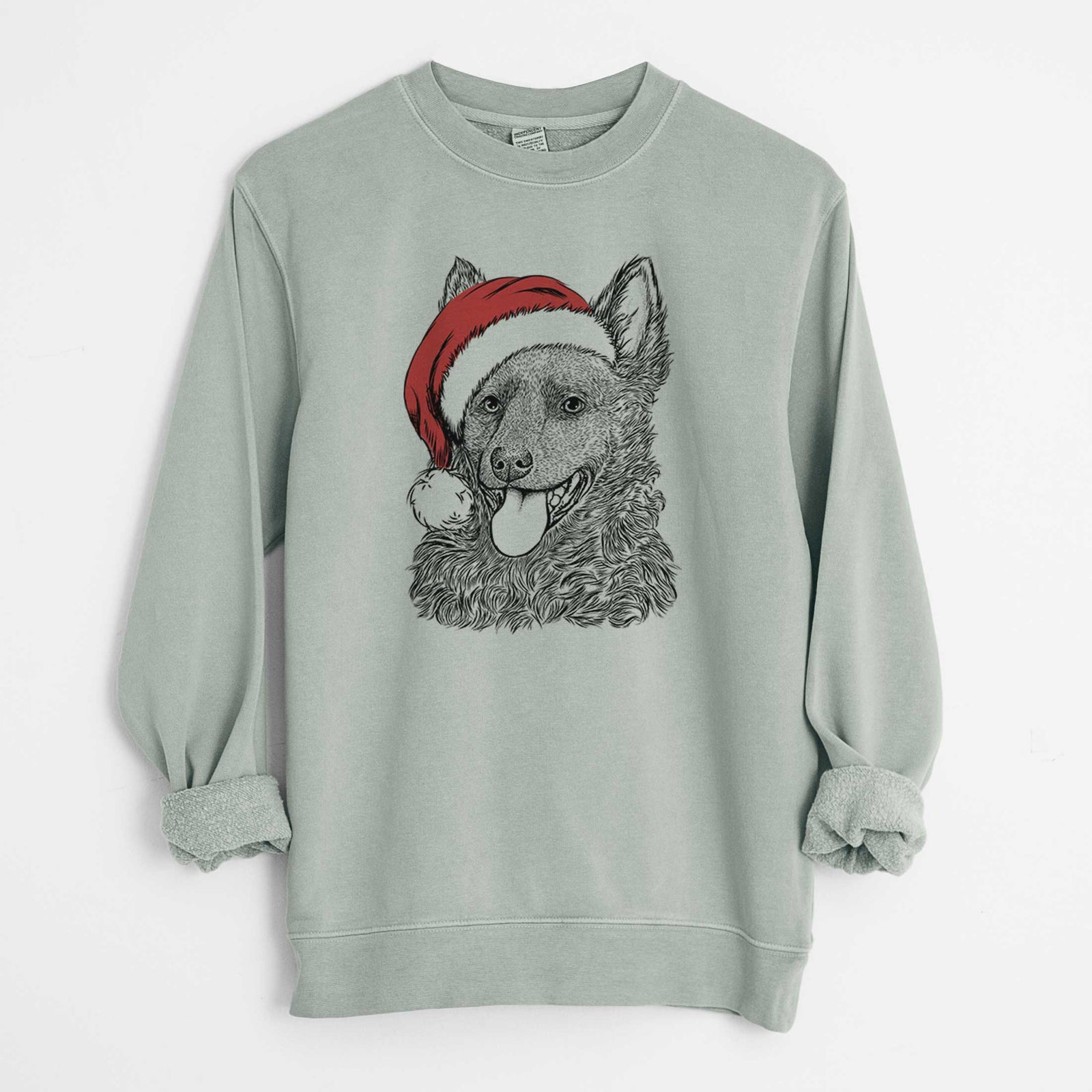 Santa Maximo the Mudi - Unisex Pigment Dyed Crew Sweatshirt