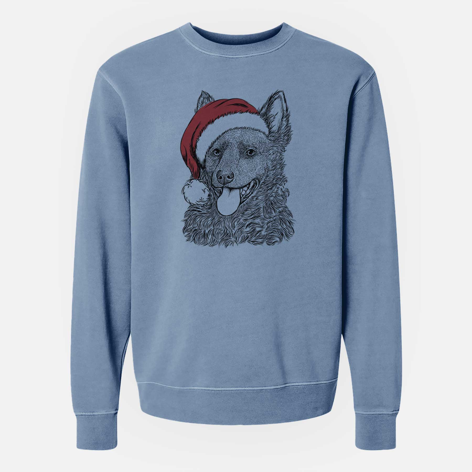 Santa Maximo the Mudi - Unisex Pigment Dyed Crew Sweatshirt