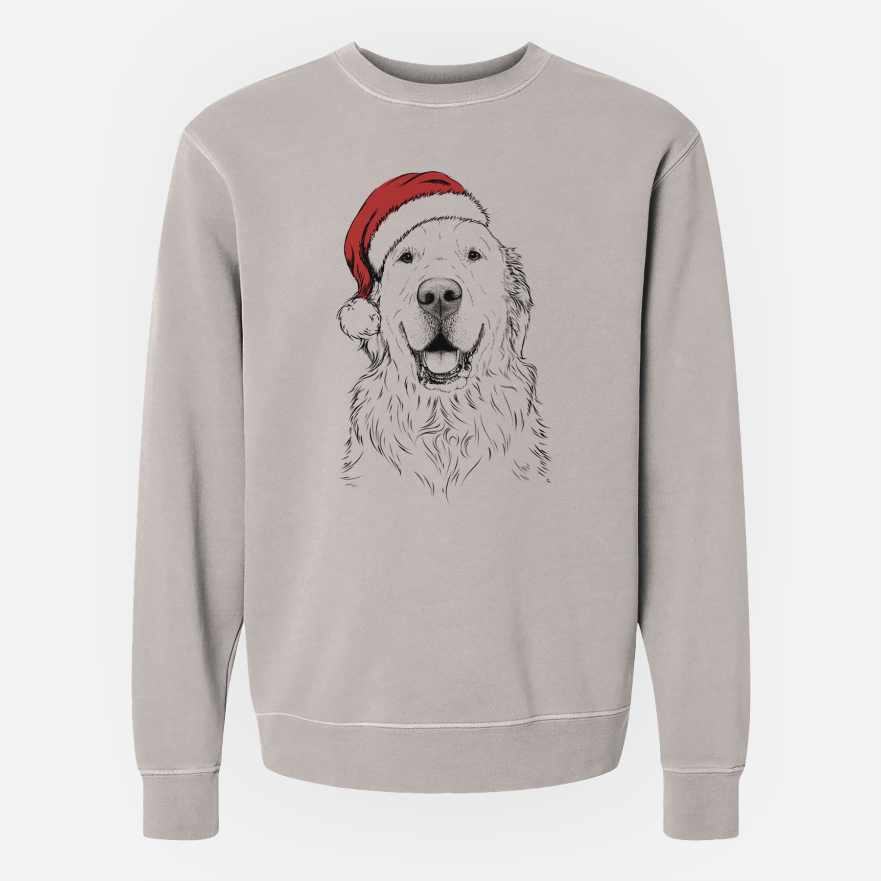 Santa Maximus the Golden Retriever - Unisex Pigment Dyed Crew Sweatshirt