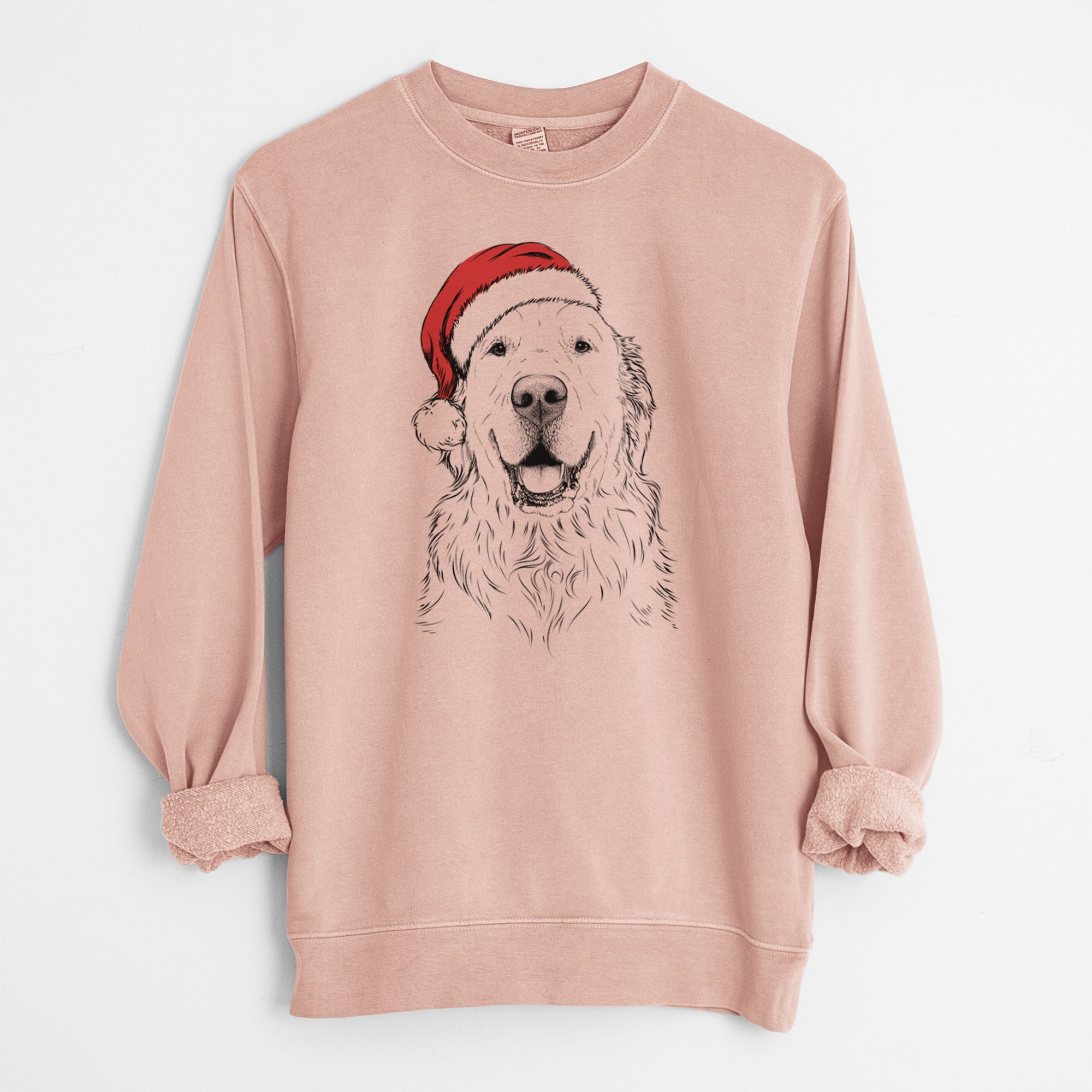 Santa Maximus the Golden Retriever - Unisex Pigment Dyed Crew Sweatshirt