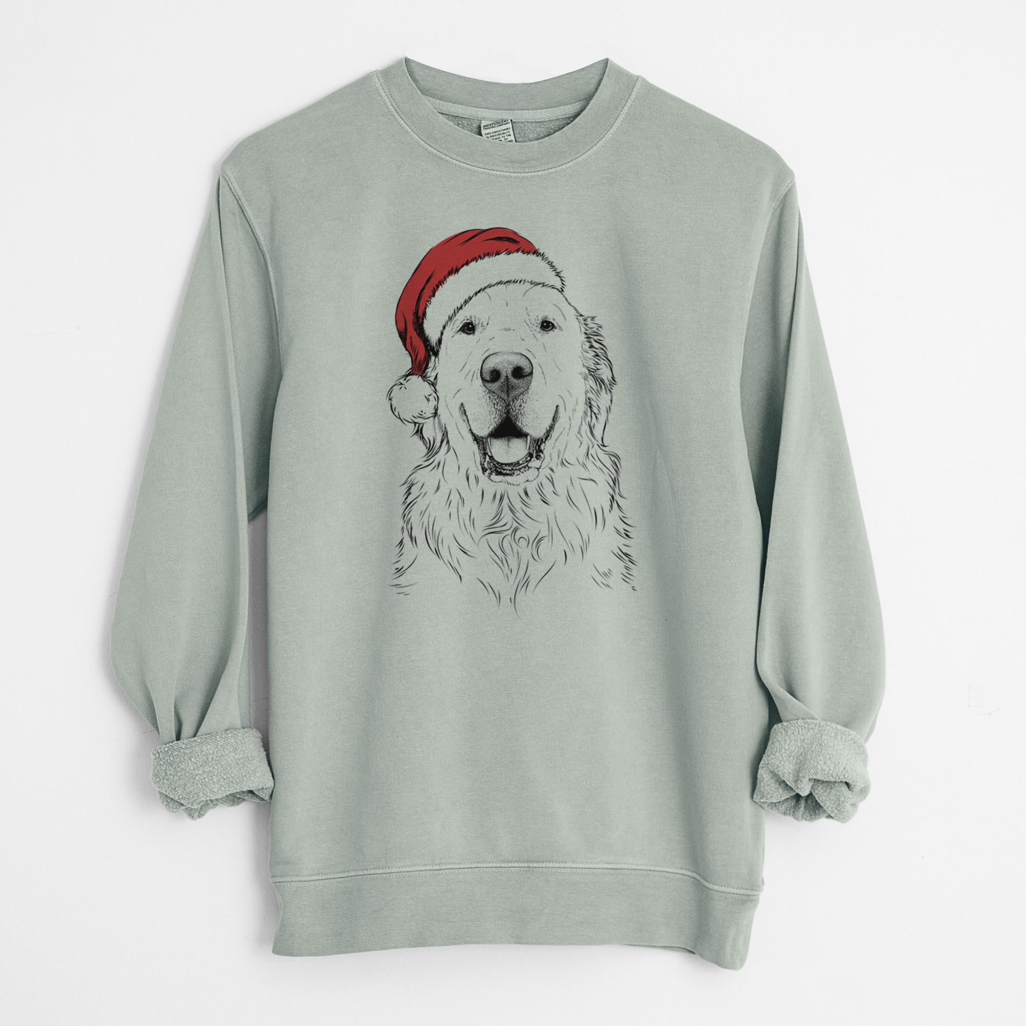 Santa Maximus the Golden Retriever - Unisex Pigment Dyed Crew Sweatshirt