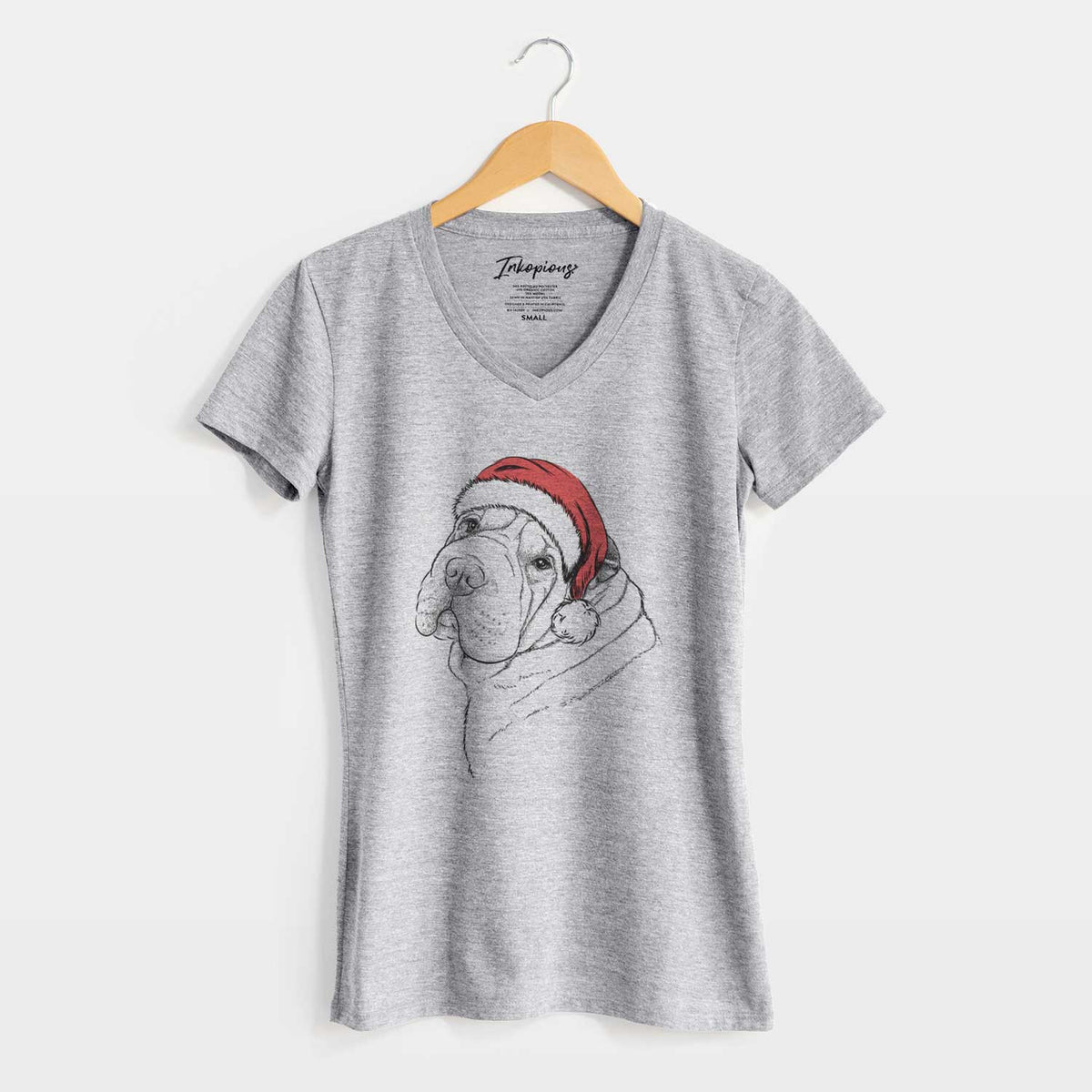 Santa Maximus the Shar Pei - Women's V-neck Shirt
