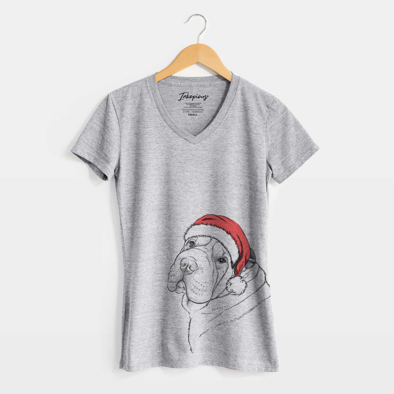 Santa Maximus the Shar Pei - Women's V-neck Shirt