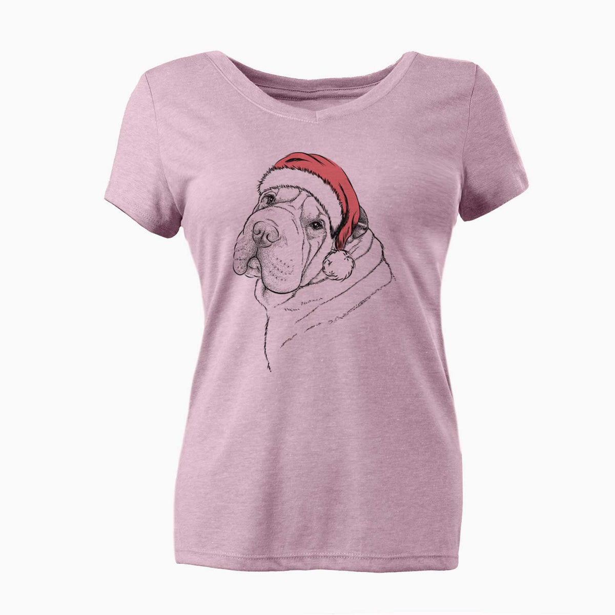 Santa Maximus the Shar Pei - Women's V-neck Shirt