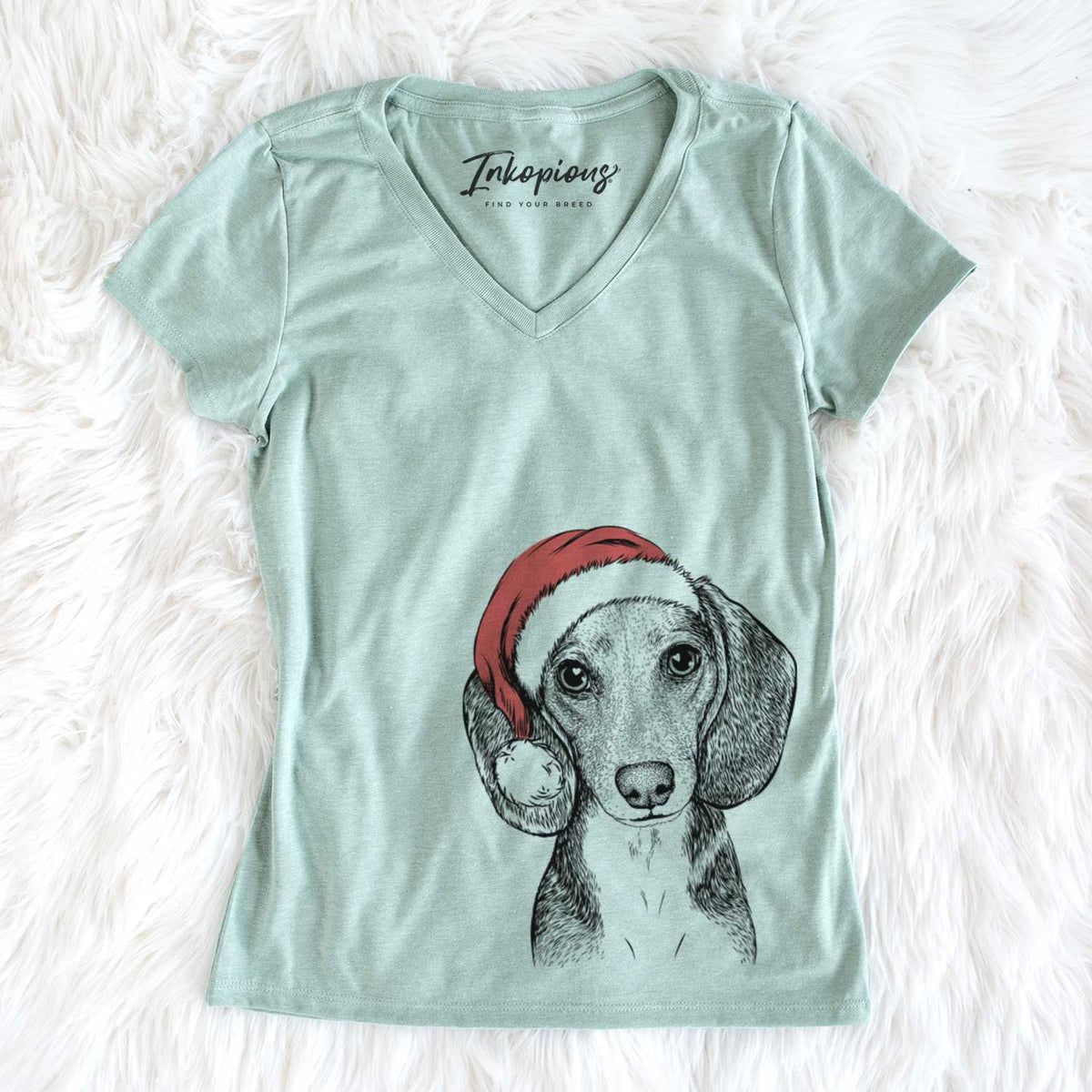 Santa Mayor Andy the Beagle - Women&#39;s V-neck Shirt