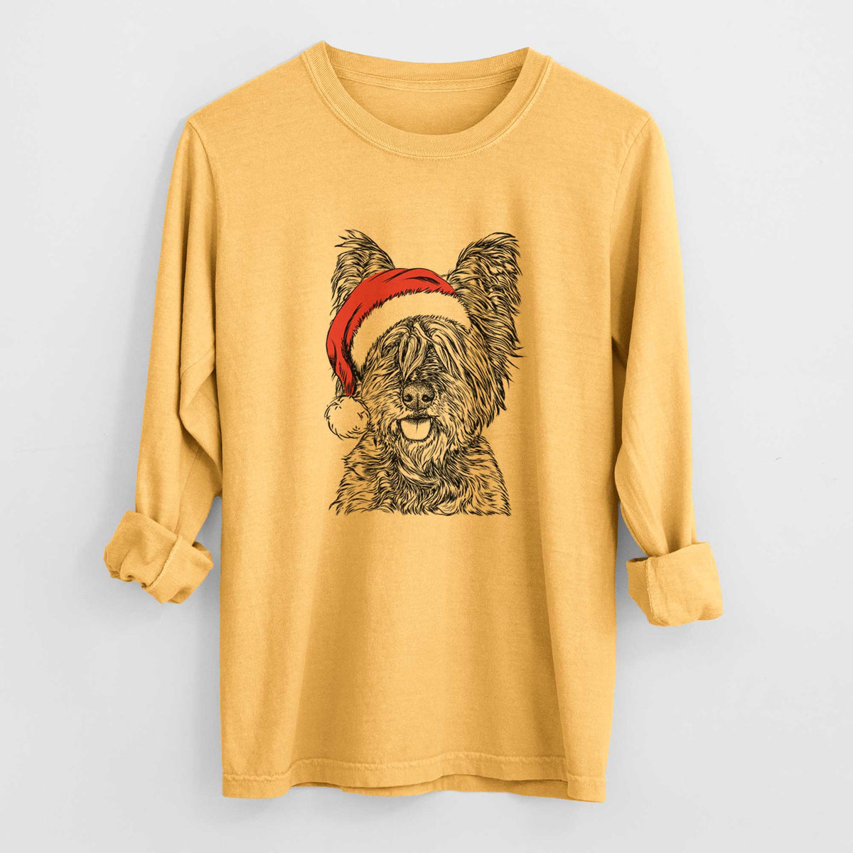 Santa McDuff the Cairn Terrier - Heavyweight 100% Cotton Long Sleeve