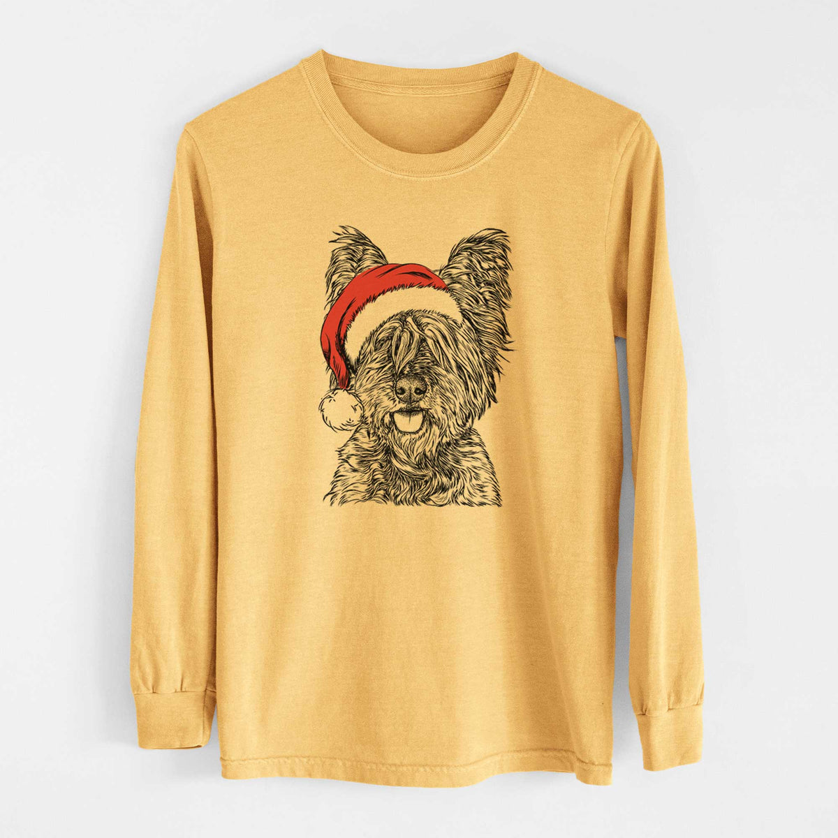 Santa McDuff the Cairn Terrier - Heavyweight 100% Cotton Long Sleeve