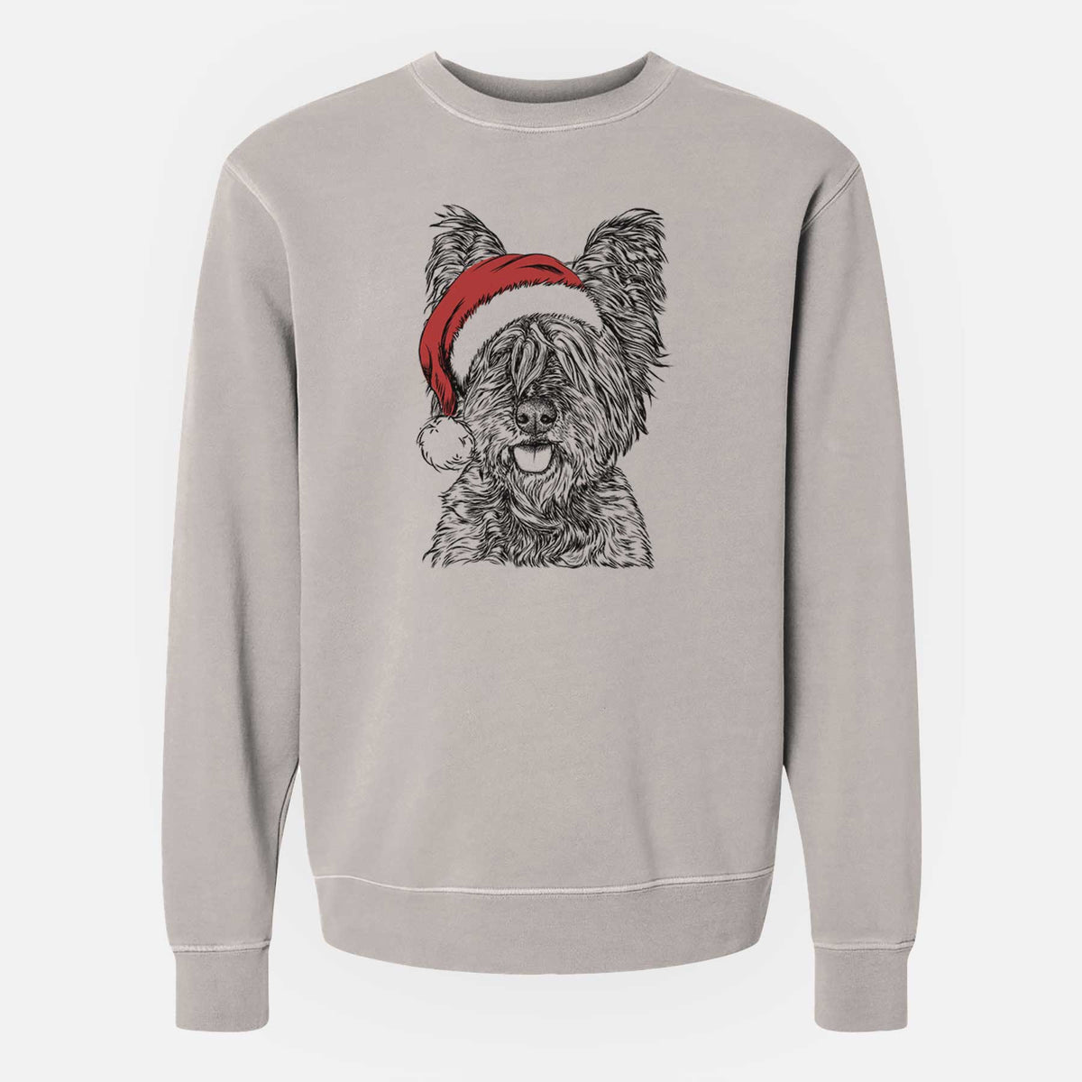 Santa McDuff the Cairn Terrier - Unisex Pigment Dyed Crew Sweatshirt