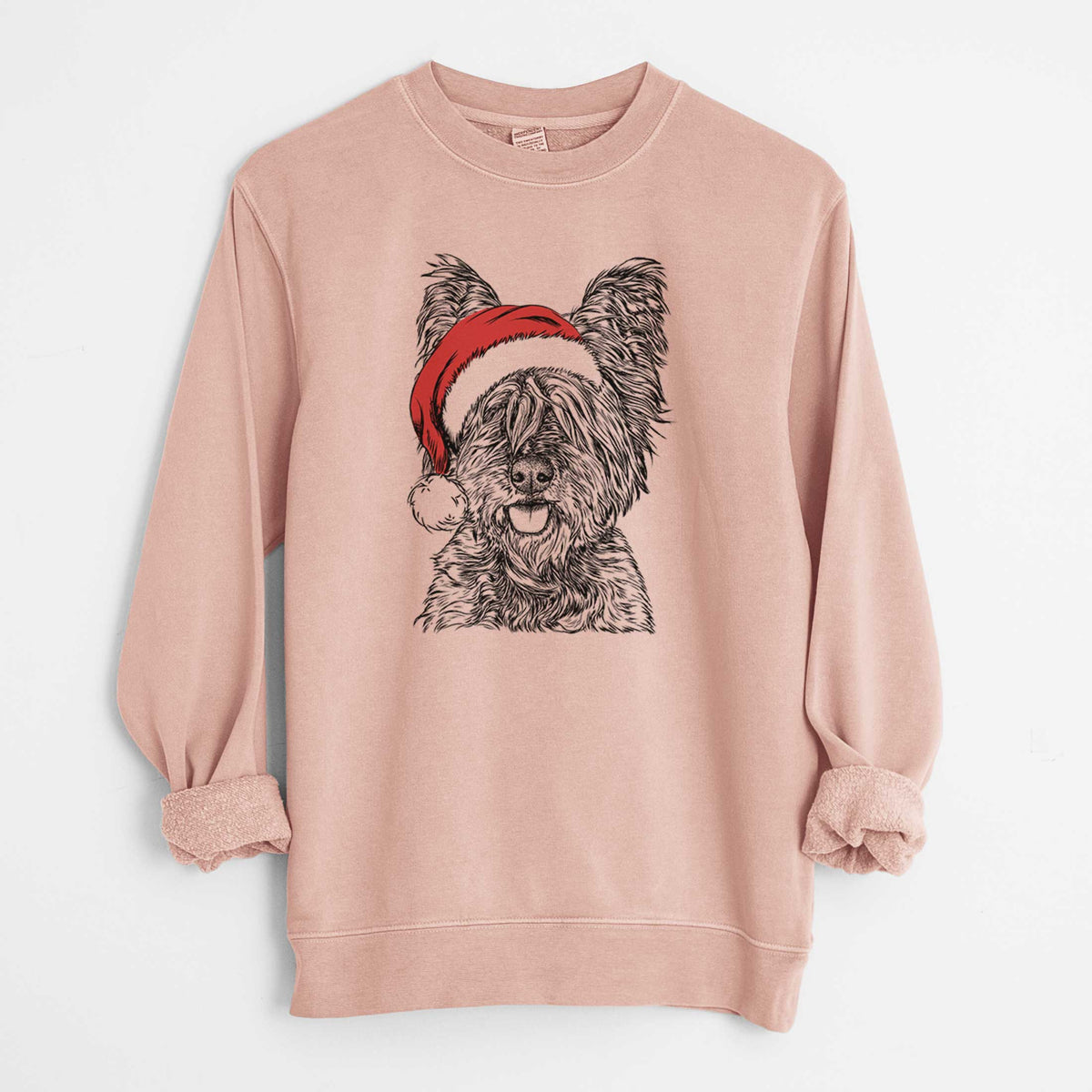 Santa McDuff the Cairn Terrier - Unisex Pigment Dyed Crew Sweatshirt